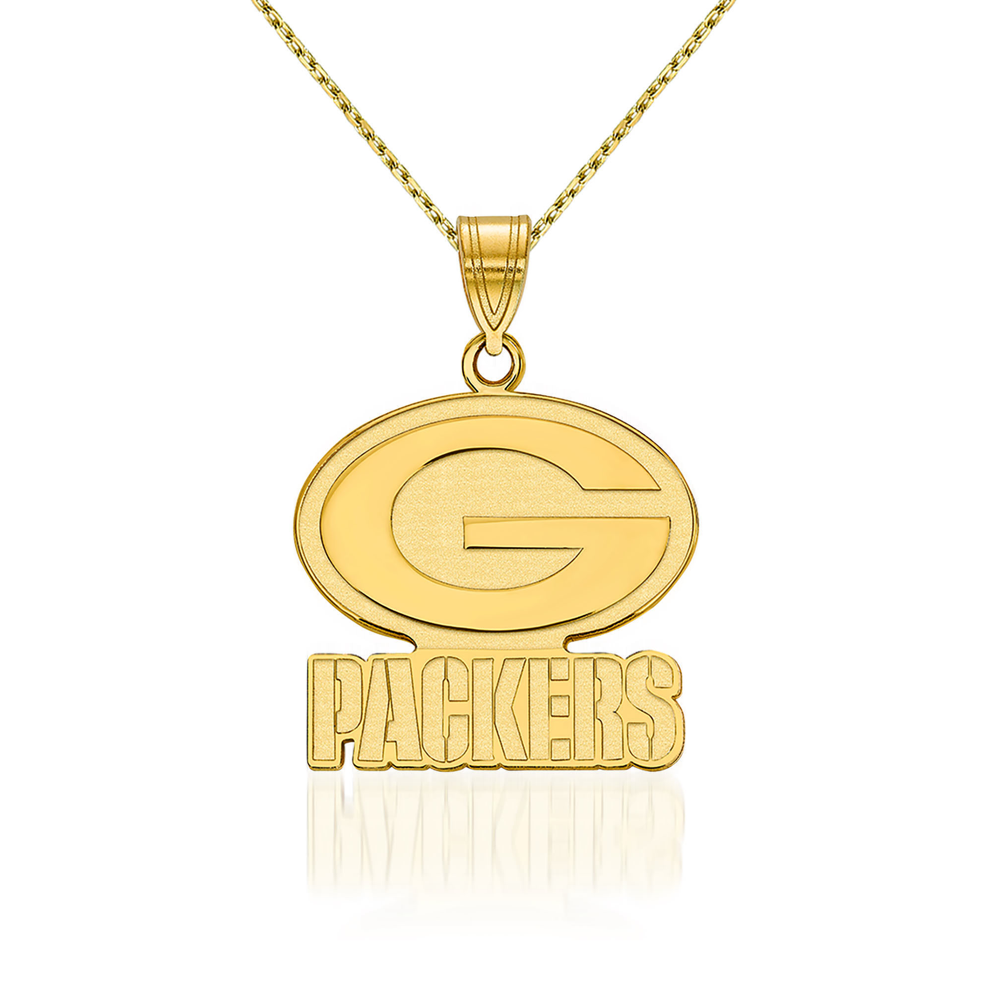 14k Yellow Gold 1994 NFLP Green Bay Packers Helmet Pendant with Matte Finish