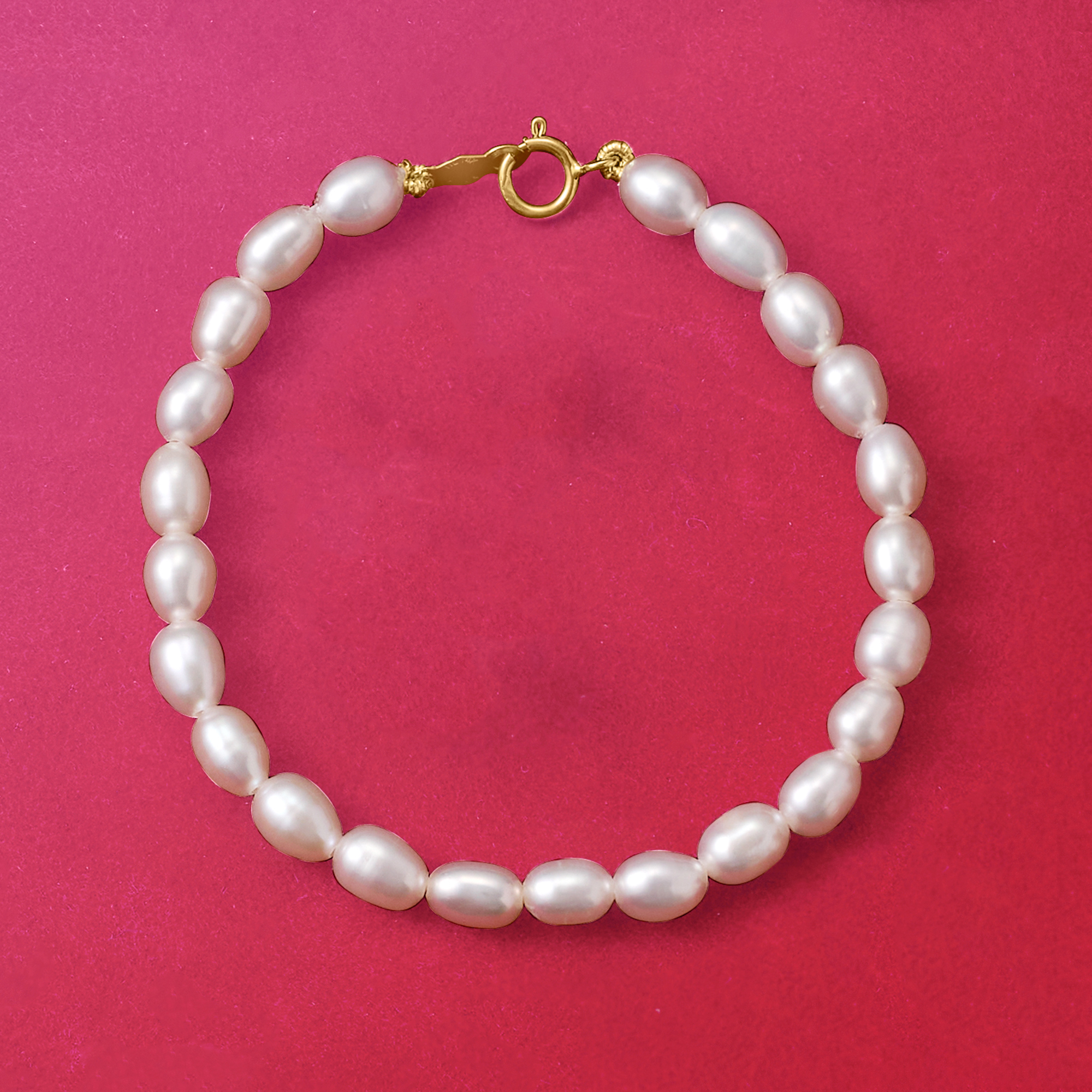 Child s 4 4.5mm Cultured Pearl Bracelet with 14kt Yellow Gold