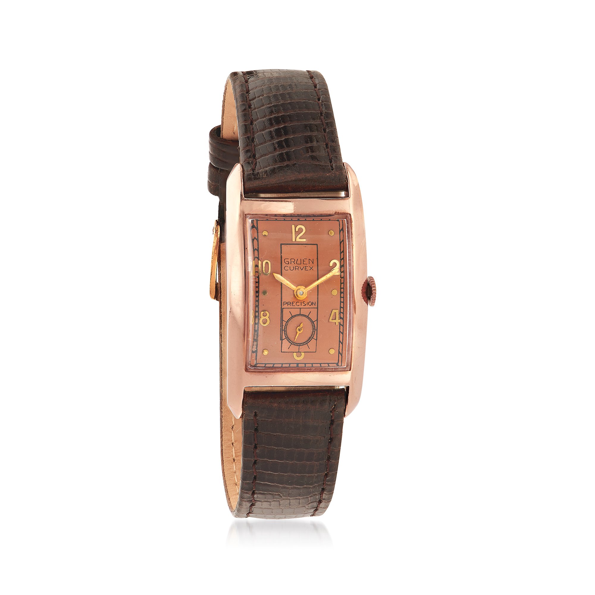 1945 Vintage Gruen Curvex Women's Watch in 14kt Rose Gold