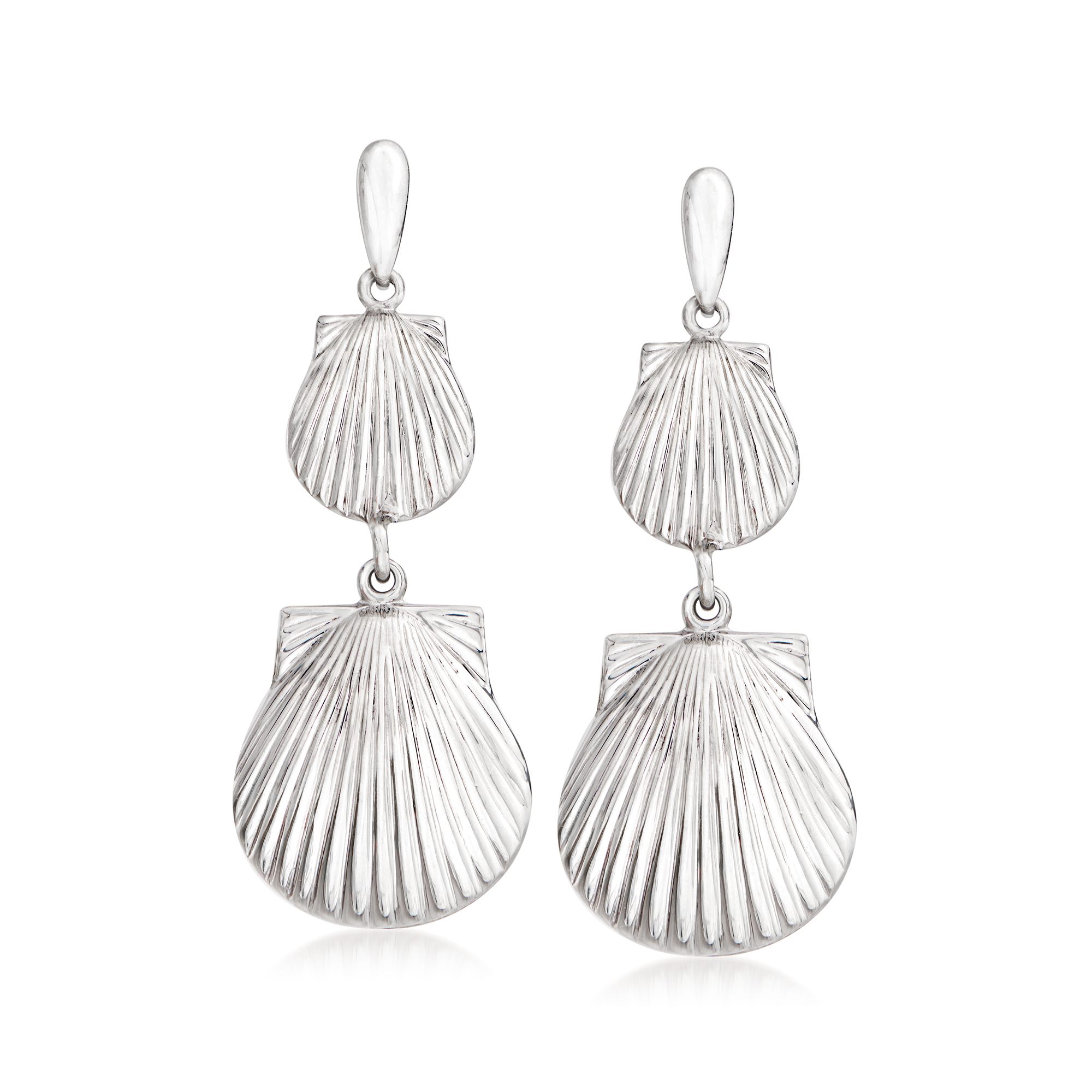 Sterling Silver Seashell Drop Earrings | Ross-Simons