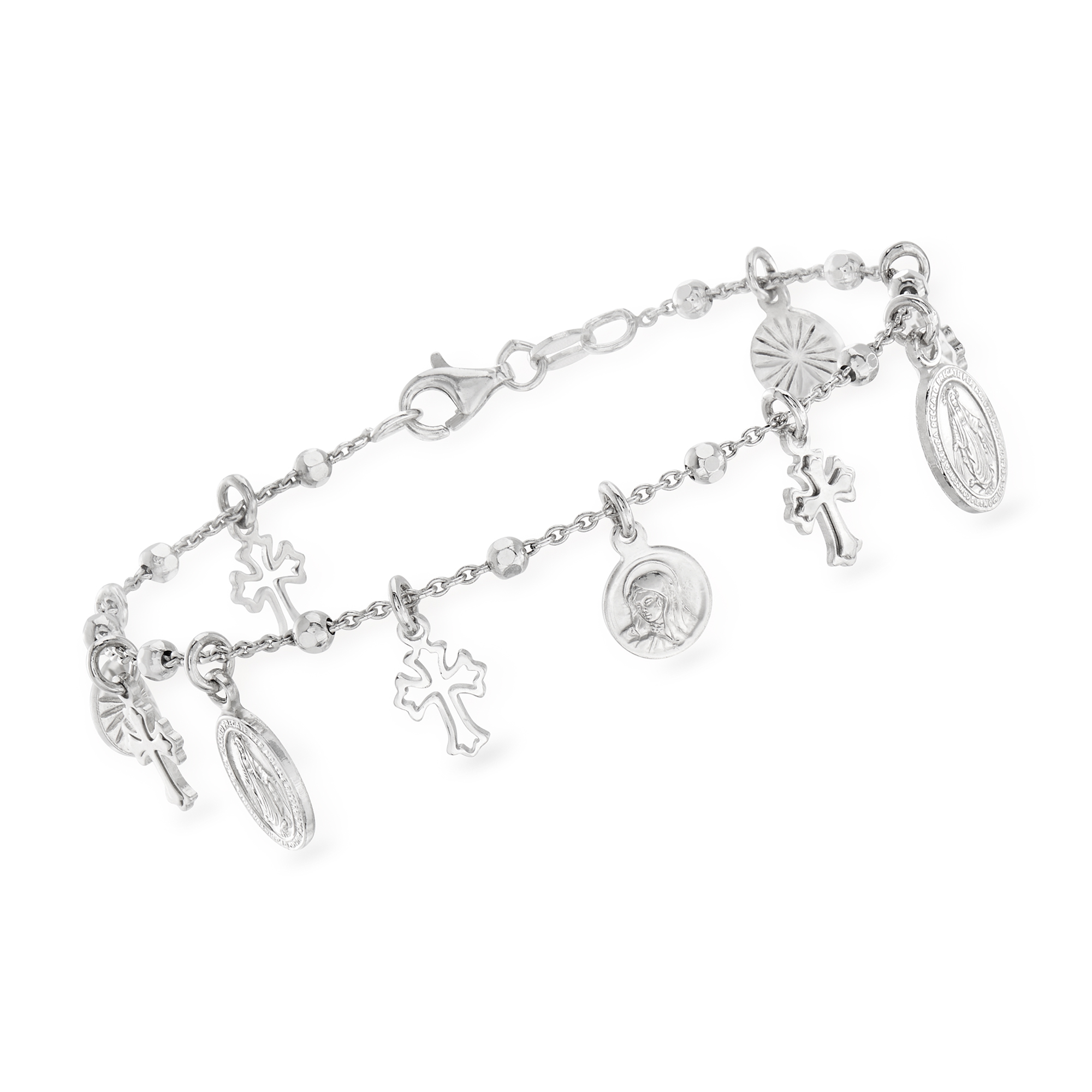 Italian Sterling Silver Religious Charm Bracelet | Ross Simons