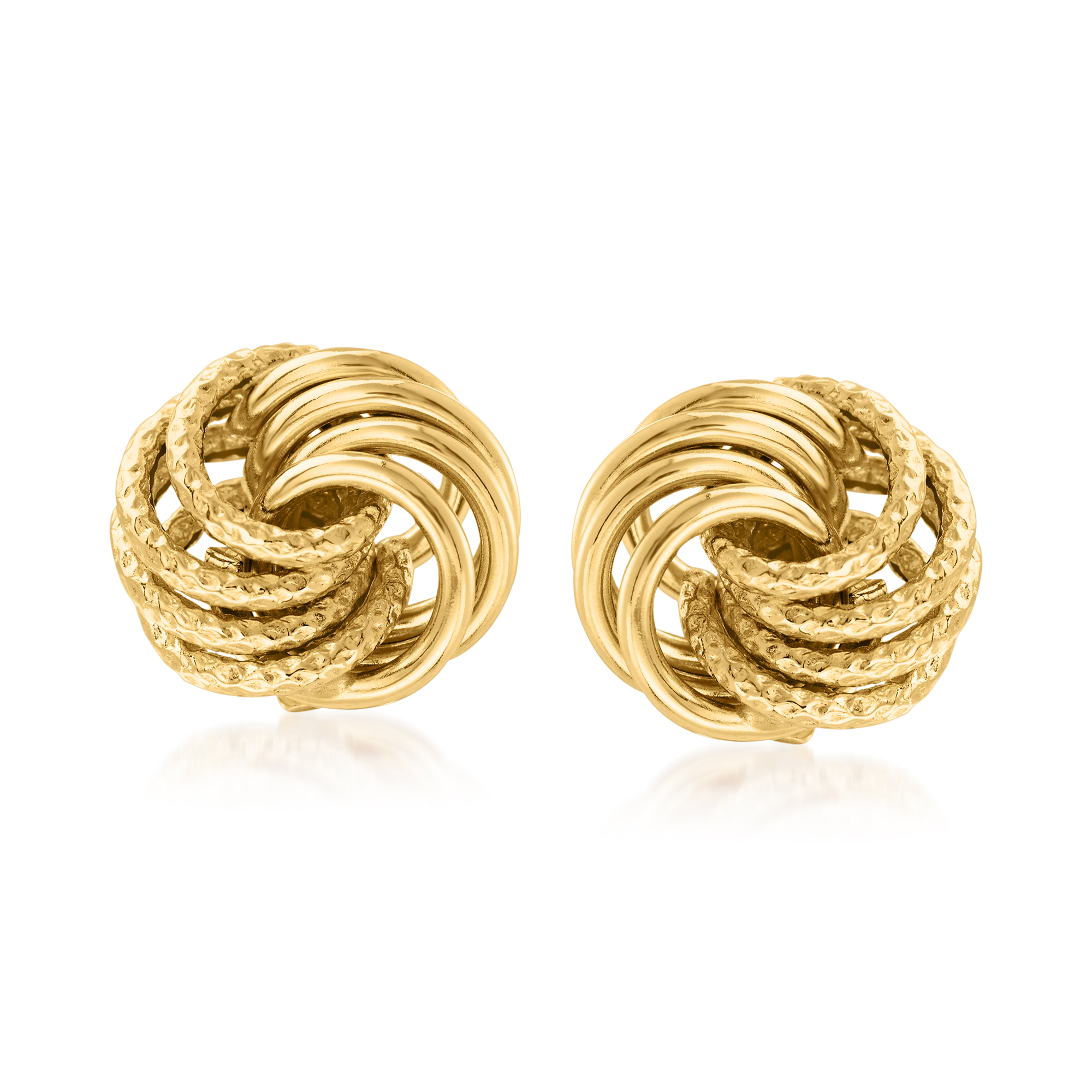 Italian 14kt Yellow Gold Love Knot Stud Earrings | Ross Simons