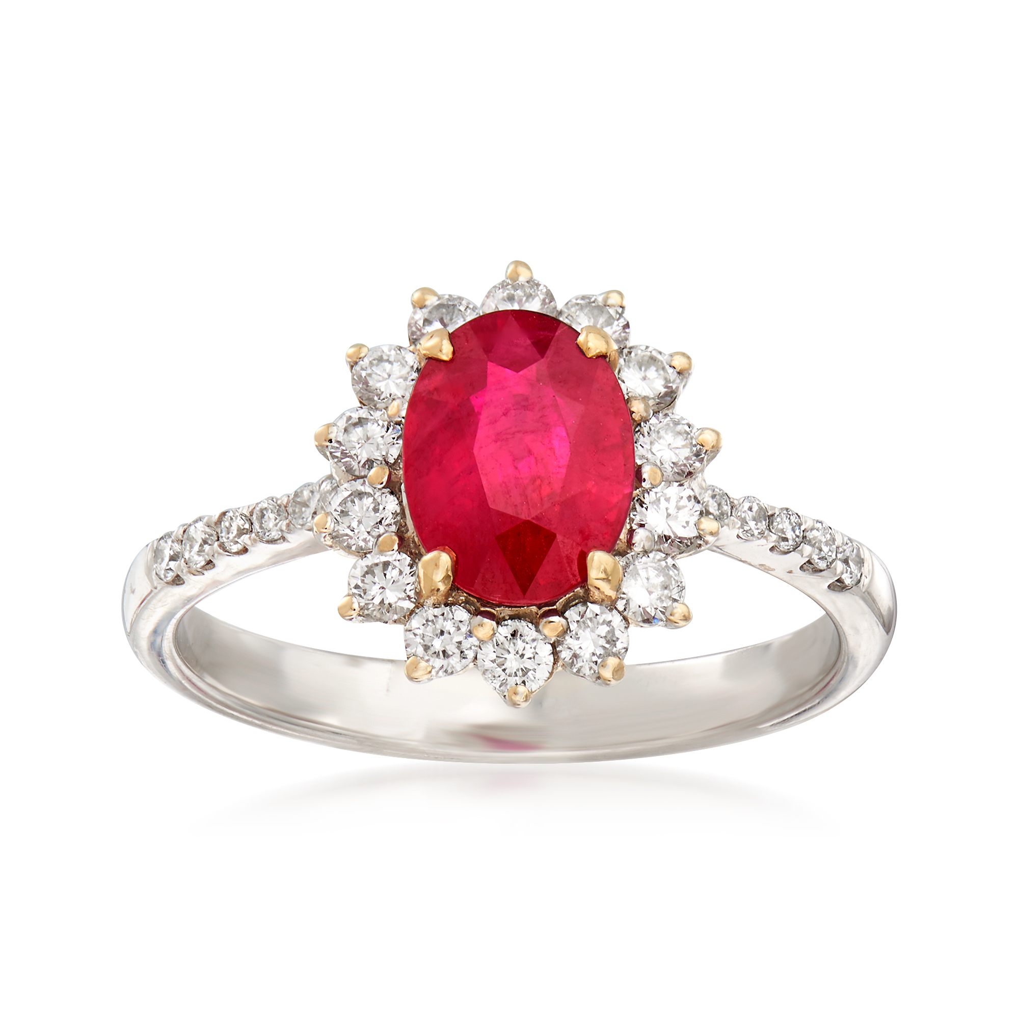 Women's Luxury Ruby & Diamond .68 ct High Quality Cluster Ring G-SI2 Sizable 6
