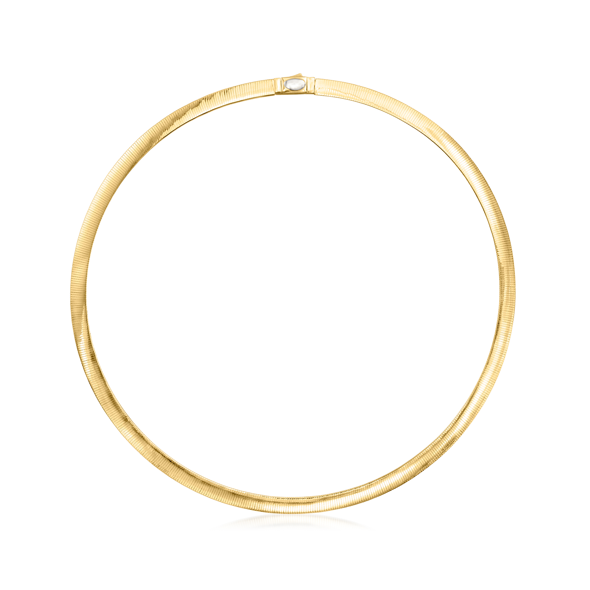 Italian 14kt Two-Tone Gold Reversible Omega Necklace. 16&quot;