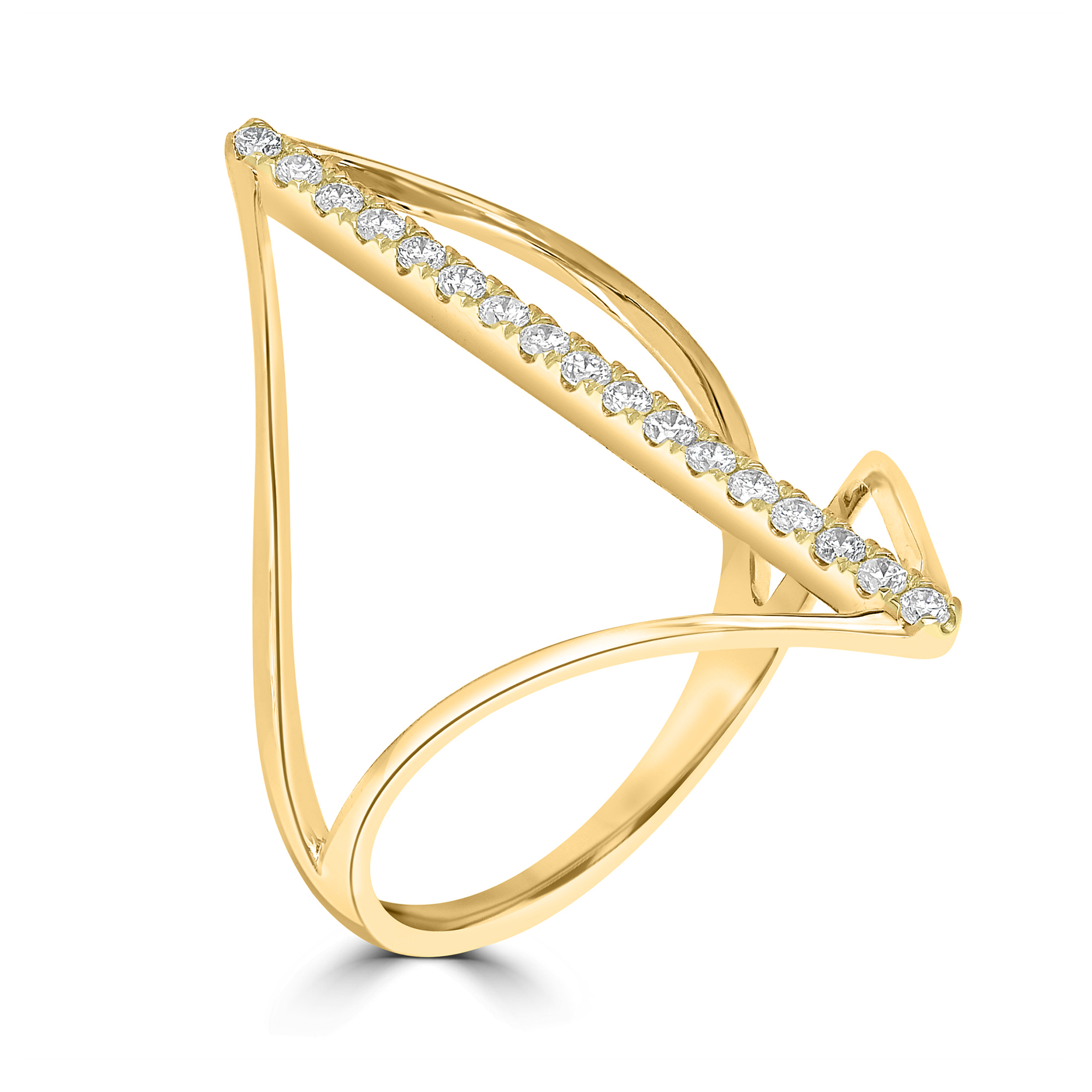 29 ct. t.w. Diamond Open-Space Line Ring in 14kt Yellow Gold