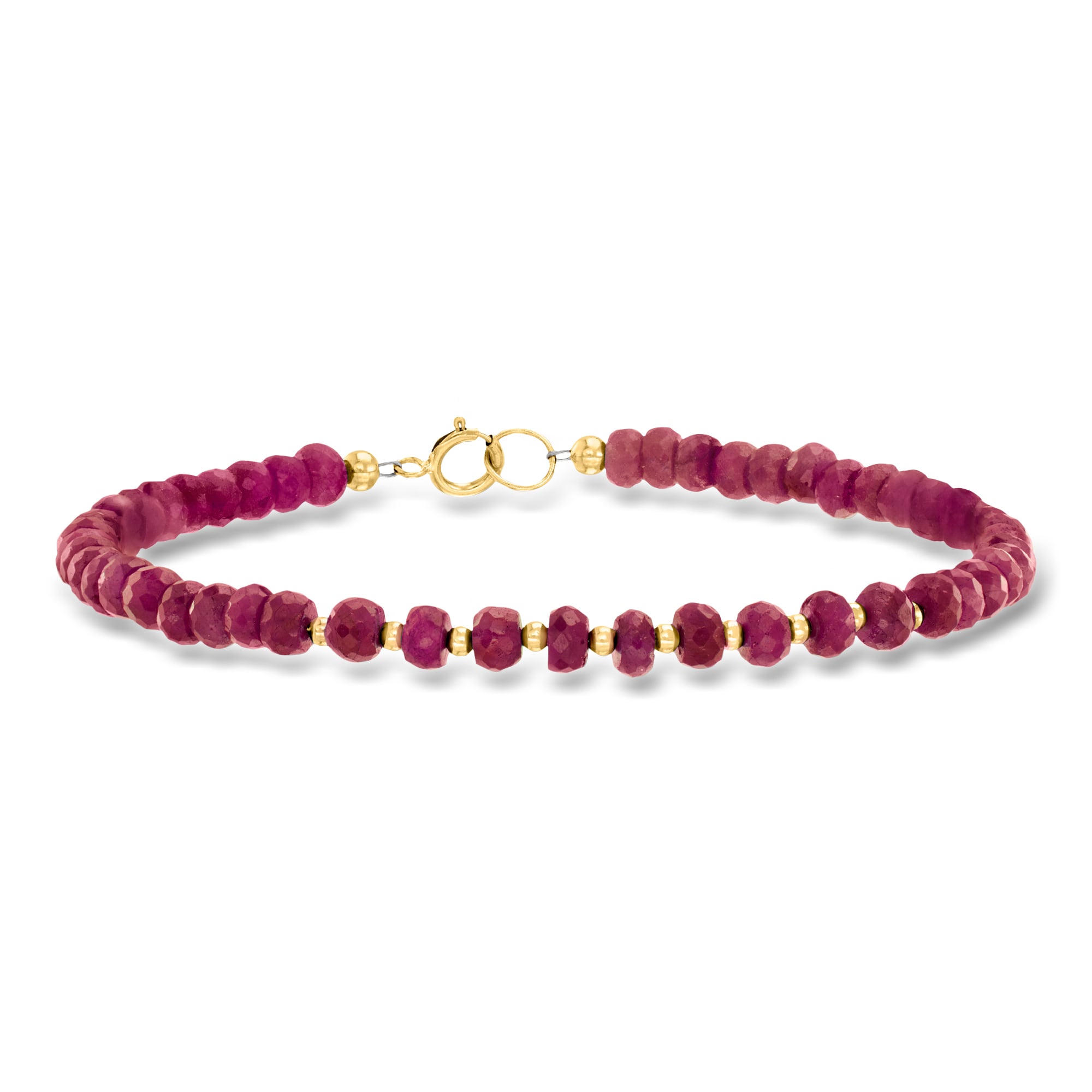 25.00 ct. t.w. Ruby Bead Bracelet in 10kt Yellow Gold | Ross Simons