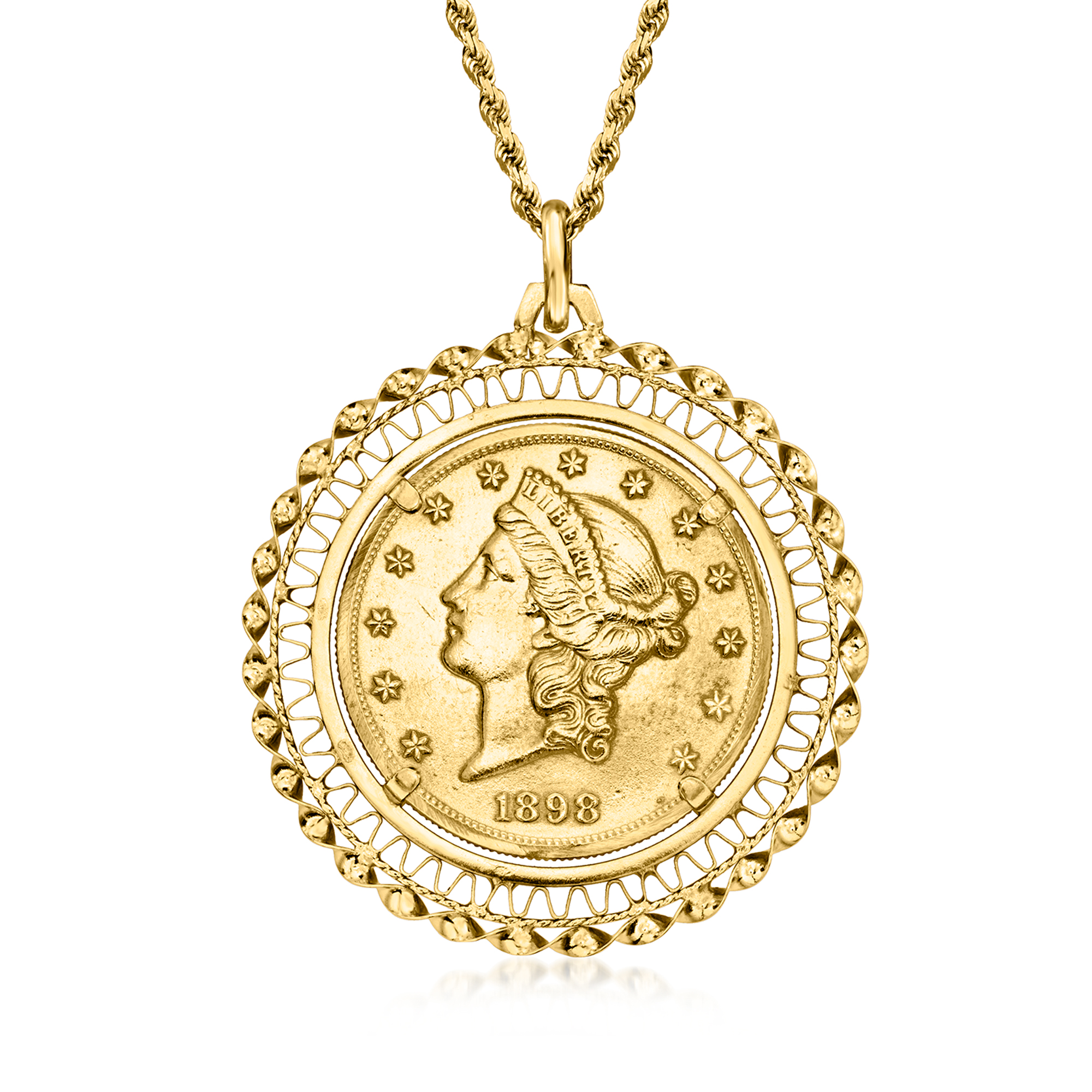 C. 1980 Vintage 18kt and 22kt Yellow Gold Twenty-Dollar Coin