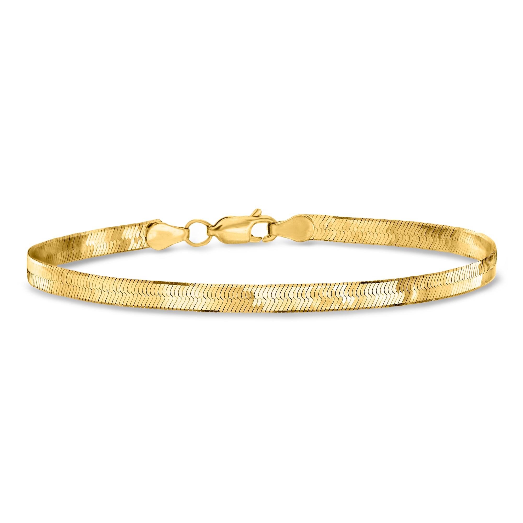 4mm 14kt Yellow Gold Herringbone Bracelet | Ross Simons