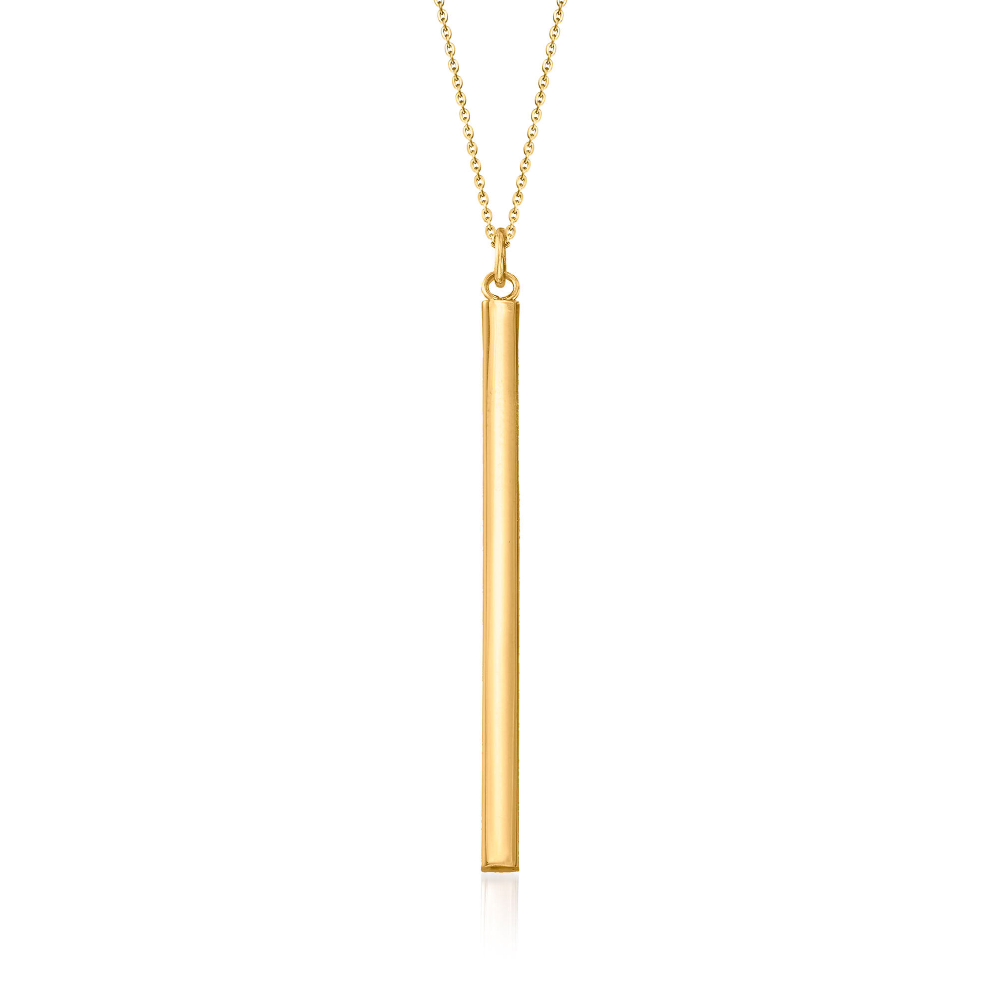 14kt Yellow Gold Vertical Bar Pendant 