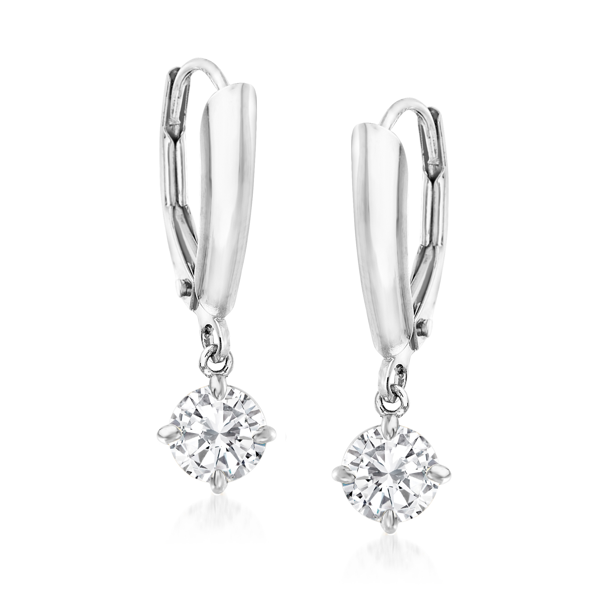 Ross-Simons 1.00 ct. t.w. Diamond Drop Earrings in 14kt White Gold | eBay