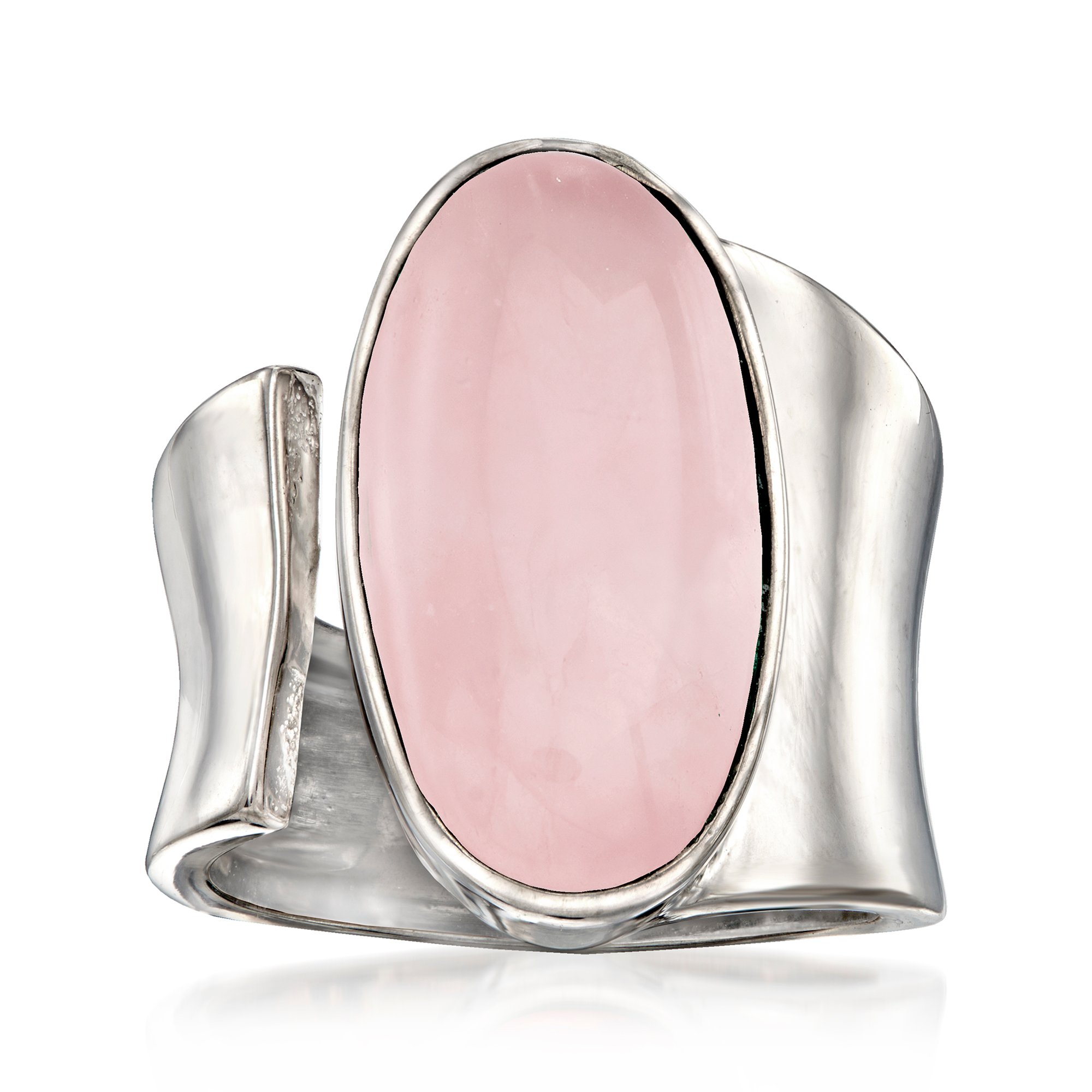 Sterling Silver Rose Quartz Oval Ring