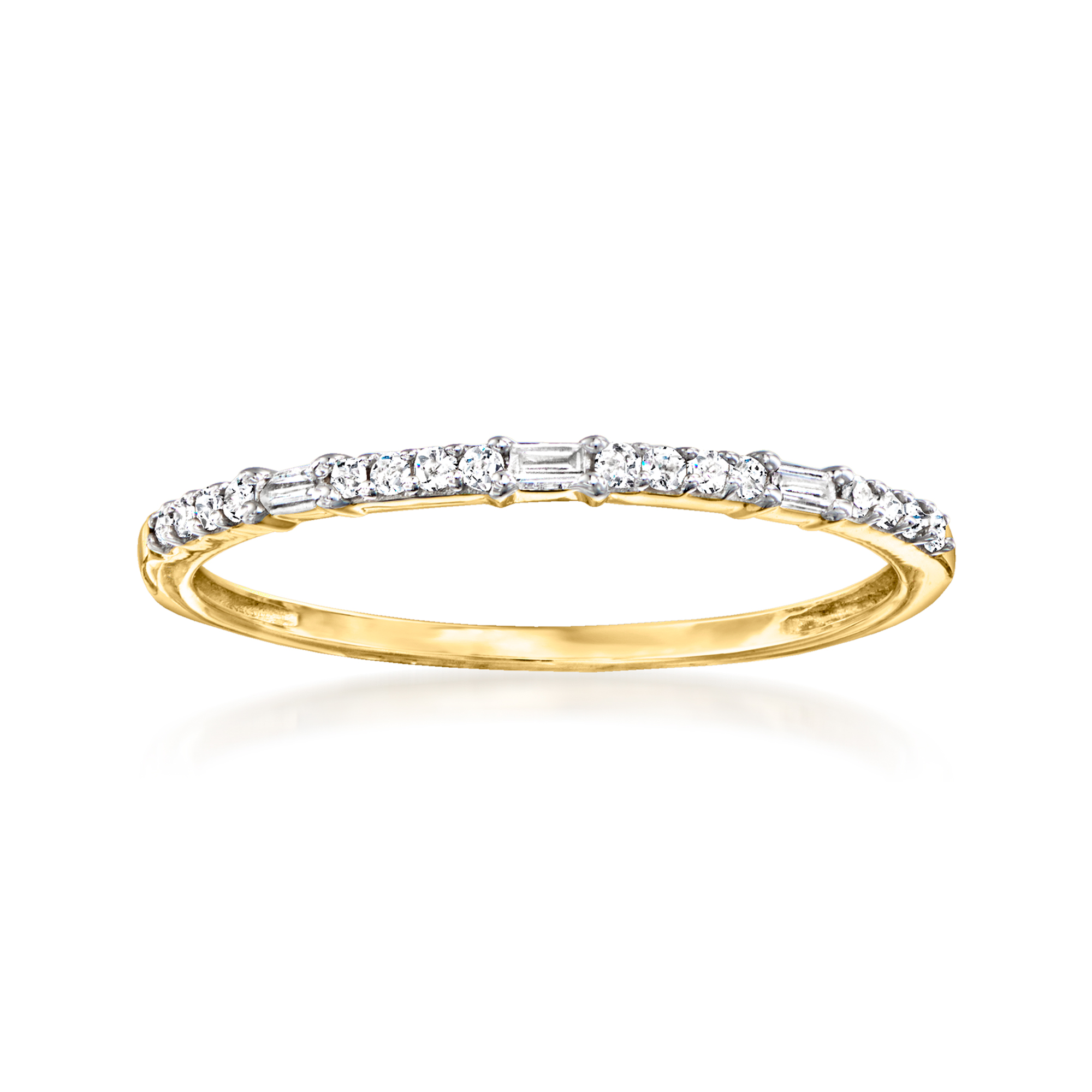 RS Pure by Ross-Simons 0.10 ct. t.w. Diamond Double-Row Ring in 14kt Yellow  Gold - Walmart.com