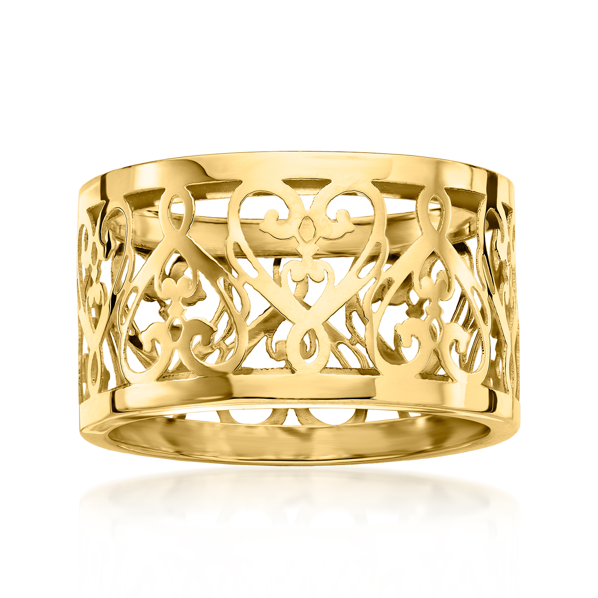 Ross-Simons Italian 14kt Yellow Gold Filigree Heart Ring | eBay