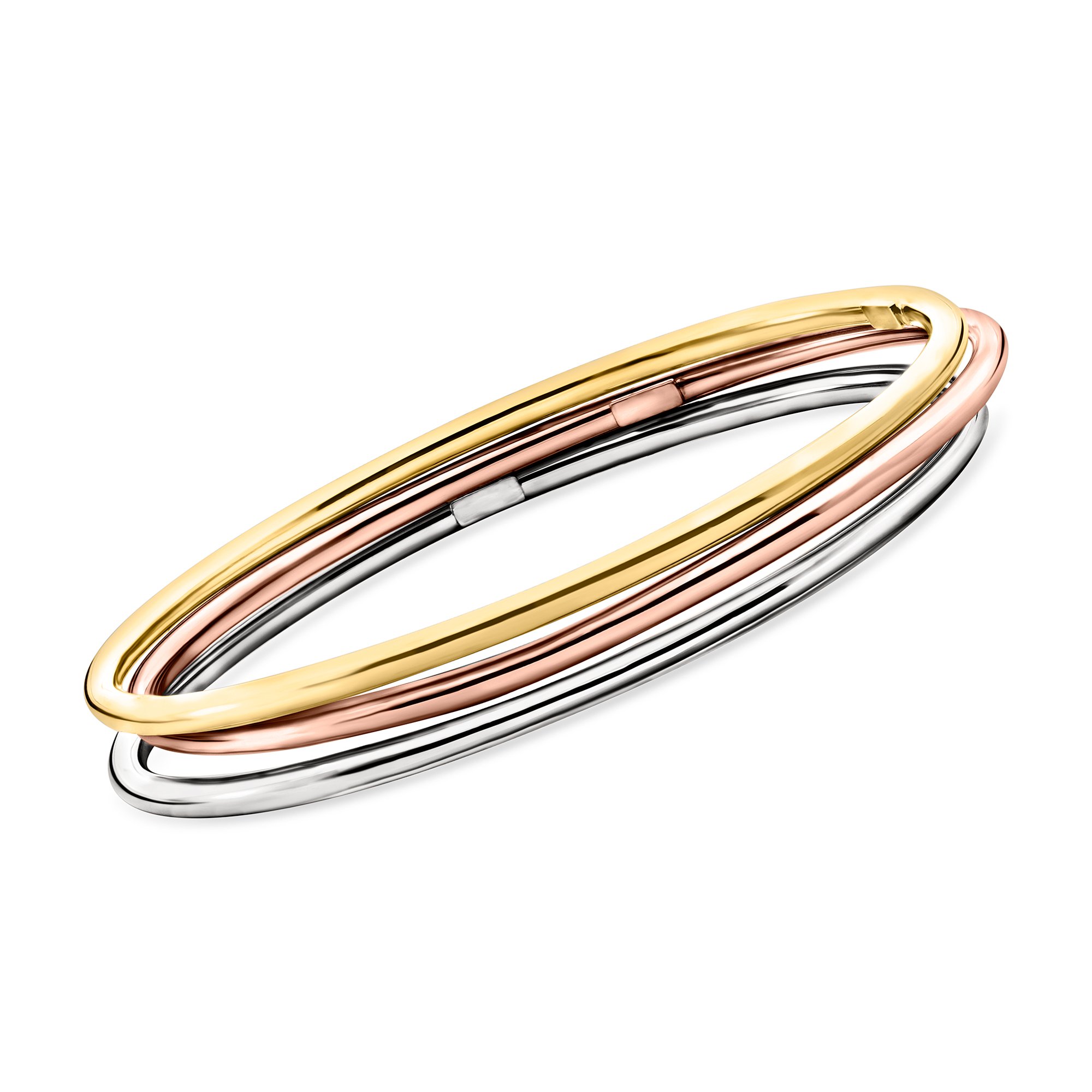 Italian Multi-Toned Sterling Silver Jewelry Set: Three Polished