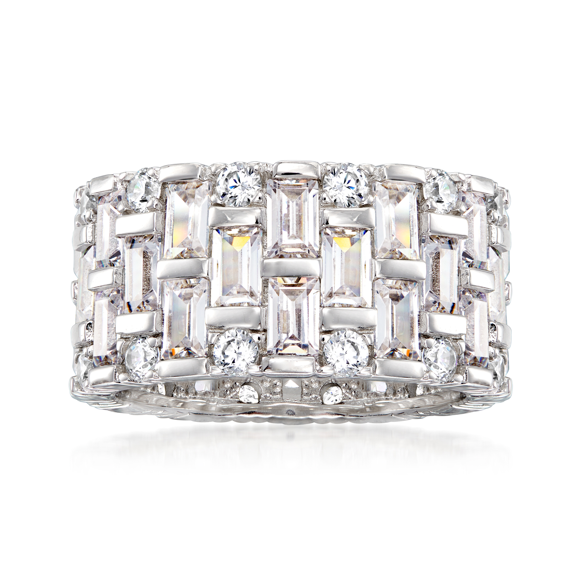 5.50 ct. t.w. Baguette and Round CZ Eternity Band in