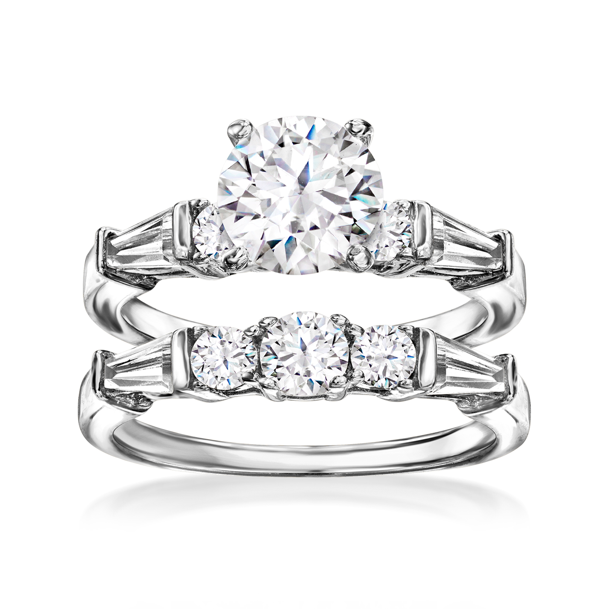 Diamond Bridal Cz Wedding Set Womens Bridal Ring Set Princess Cut
