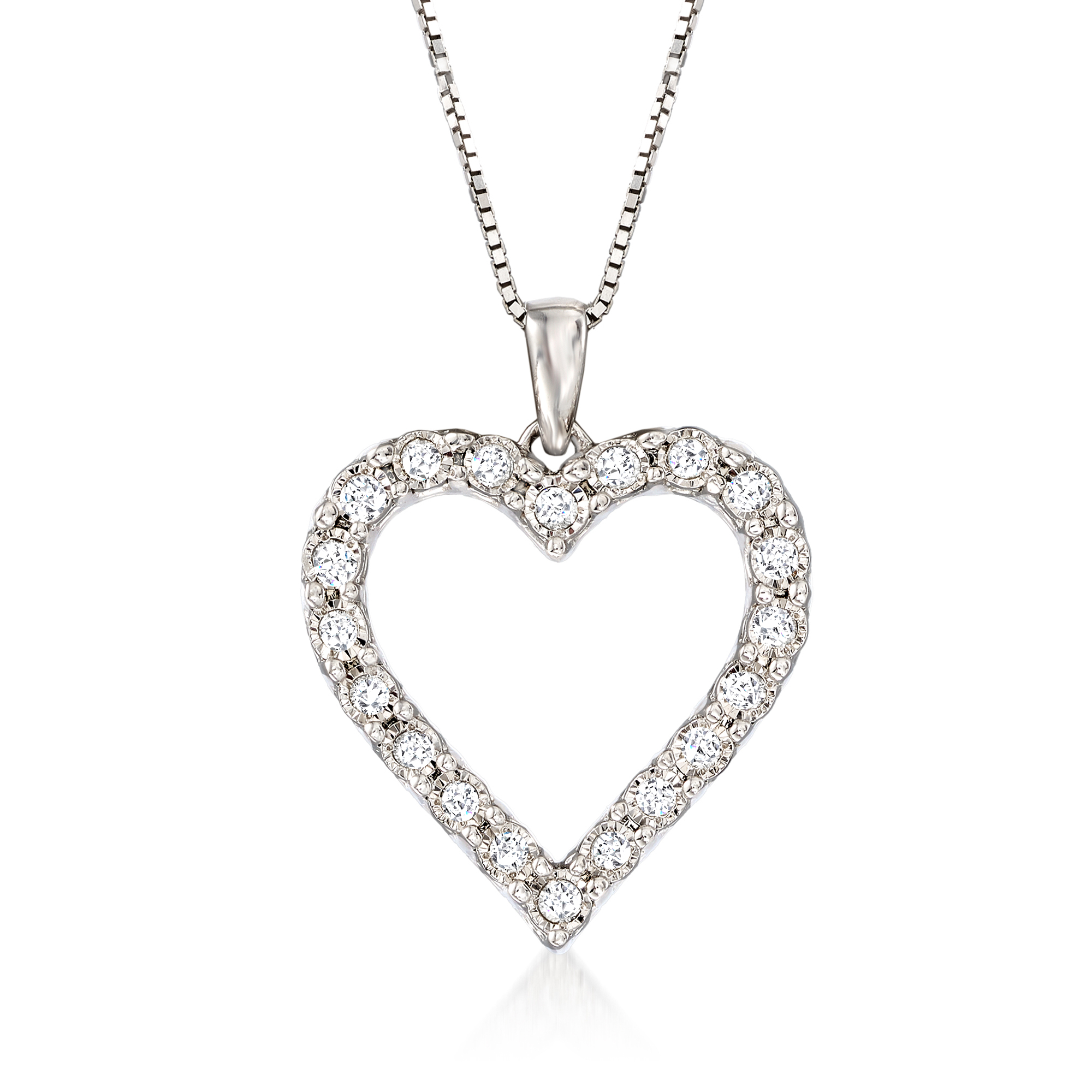 30 ct. t.w. Diamond Heart Pendant Necklace in Sterling Silver