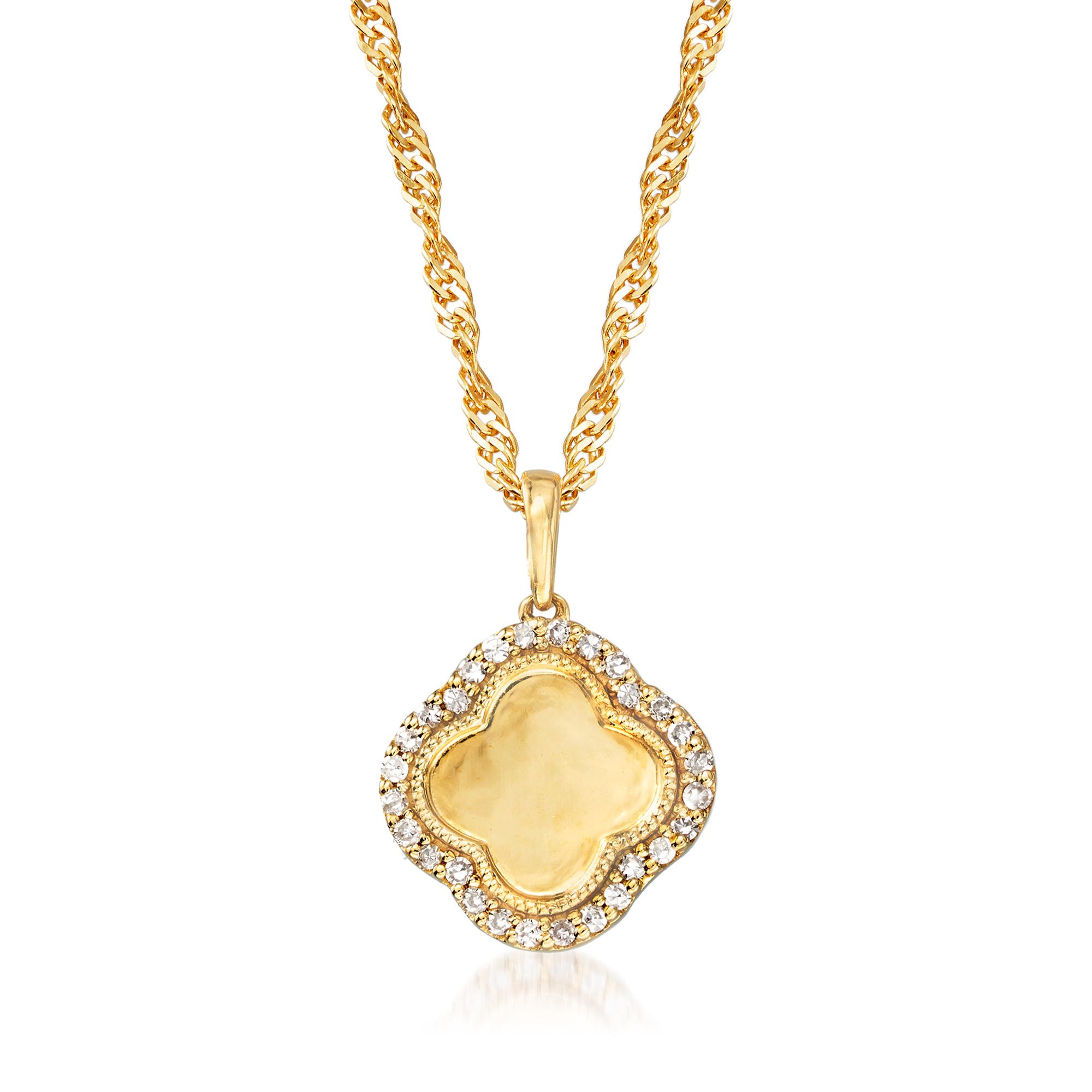 15 ct. t.w. Diamond Clover Pendant Necklace in 18kt Gold