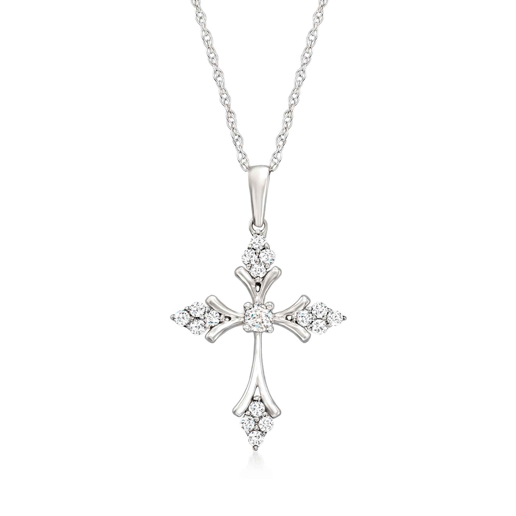 Southern Cross ネックレス 15 ct. t.w. Diamond Cross Pendant Necklace in 14kt White Gold