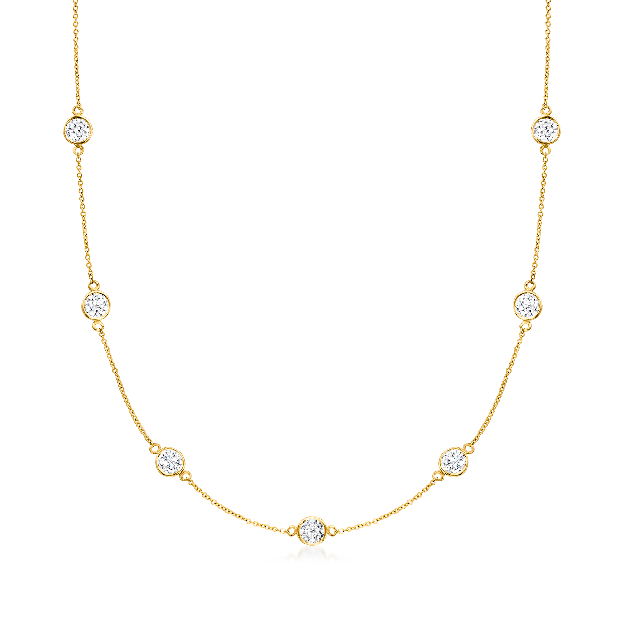 5.00 ct. t.w. Lab-Grown Diamond Station Necklace in 14kt
