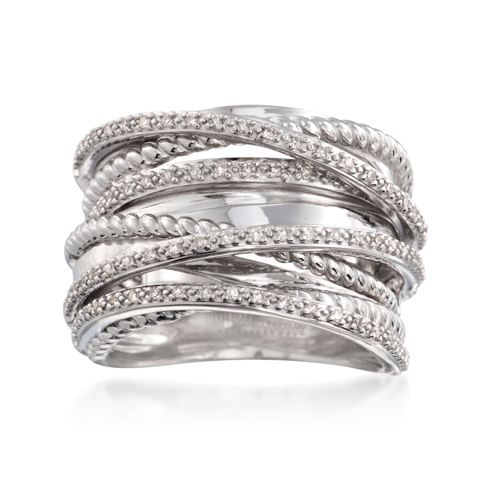 25 ct. t.w. Diamond Highway Ring in Sterling Silver