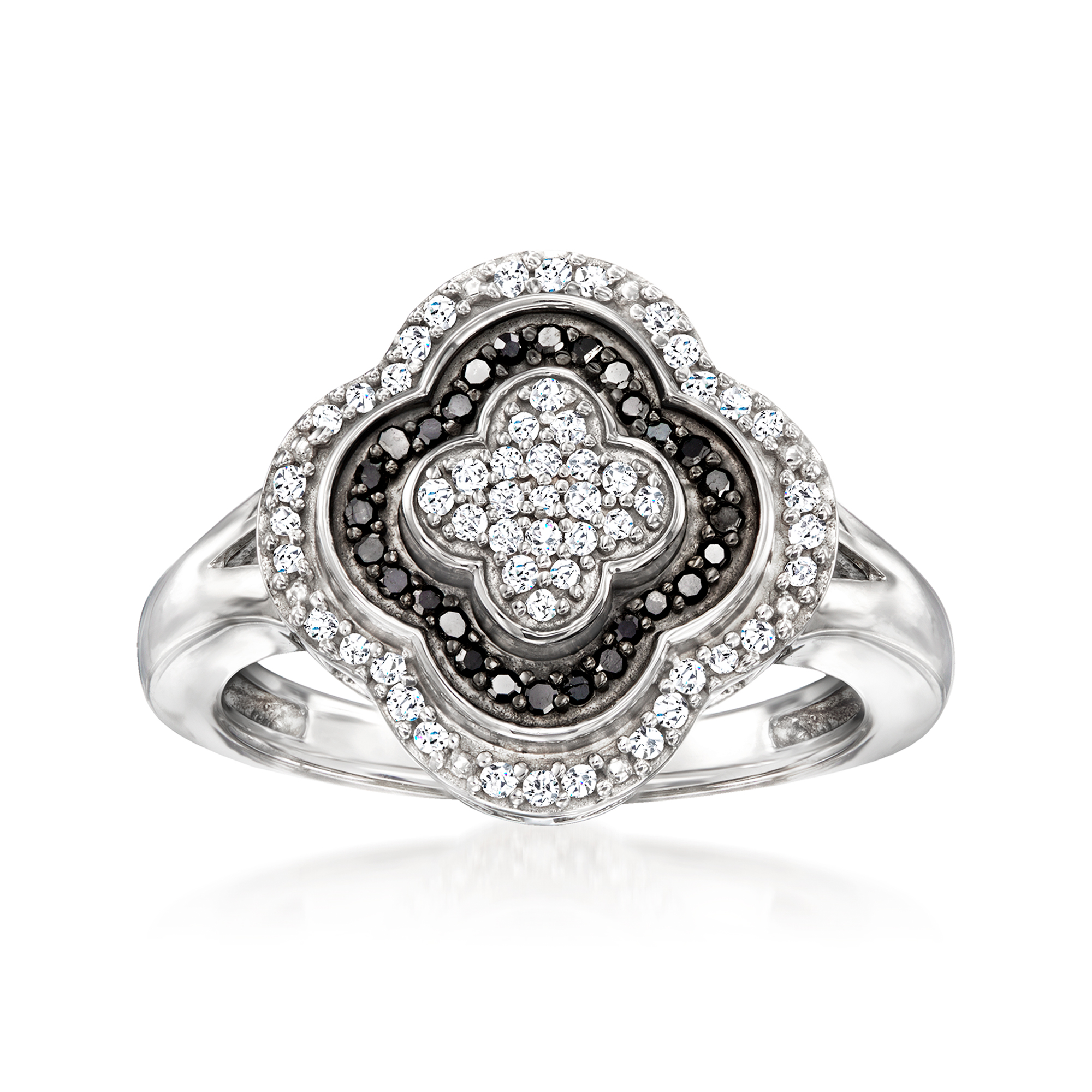 RAGIC CLOVER スタッズ　シルバー　リング Clover simple rail ring BK (925 silver) - GRAYNOISE | 60