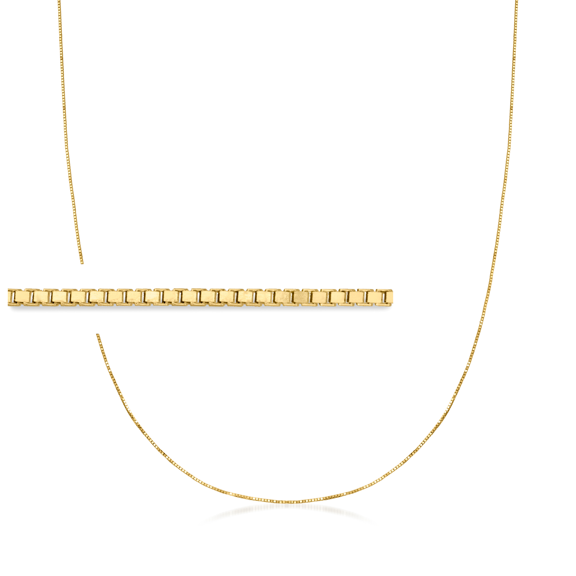 ★ROSEMONT★ 14K Necklace RT0026 6mm 14kt Yellow Gold Box-Chain Necklace. 16