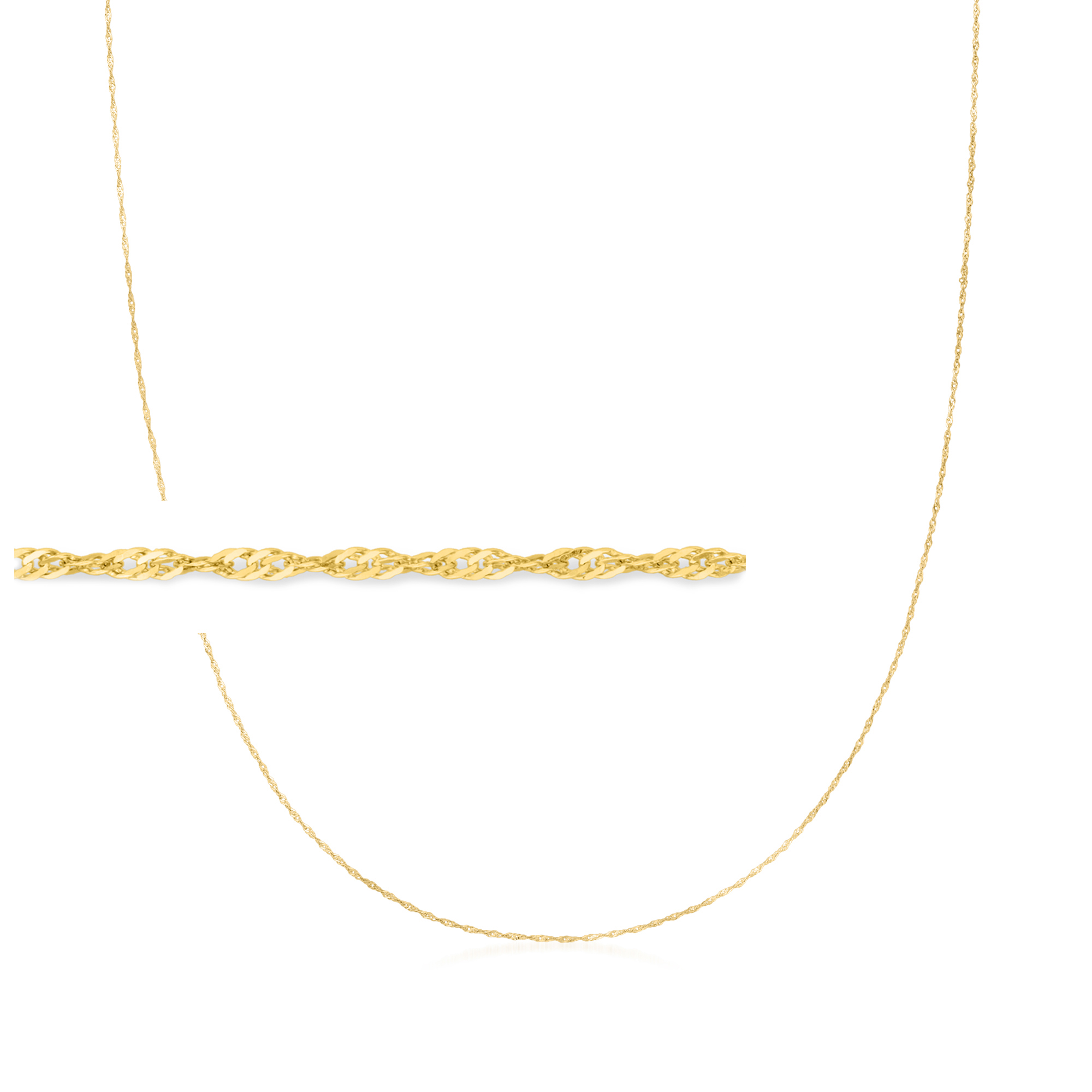 1mm 14kt Yellow Gold Singapore-Chain Necklace