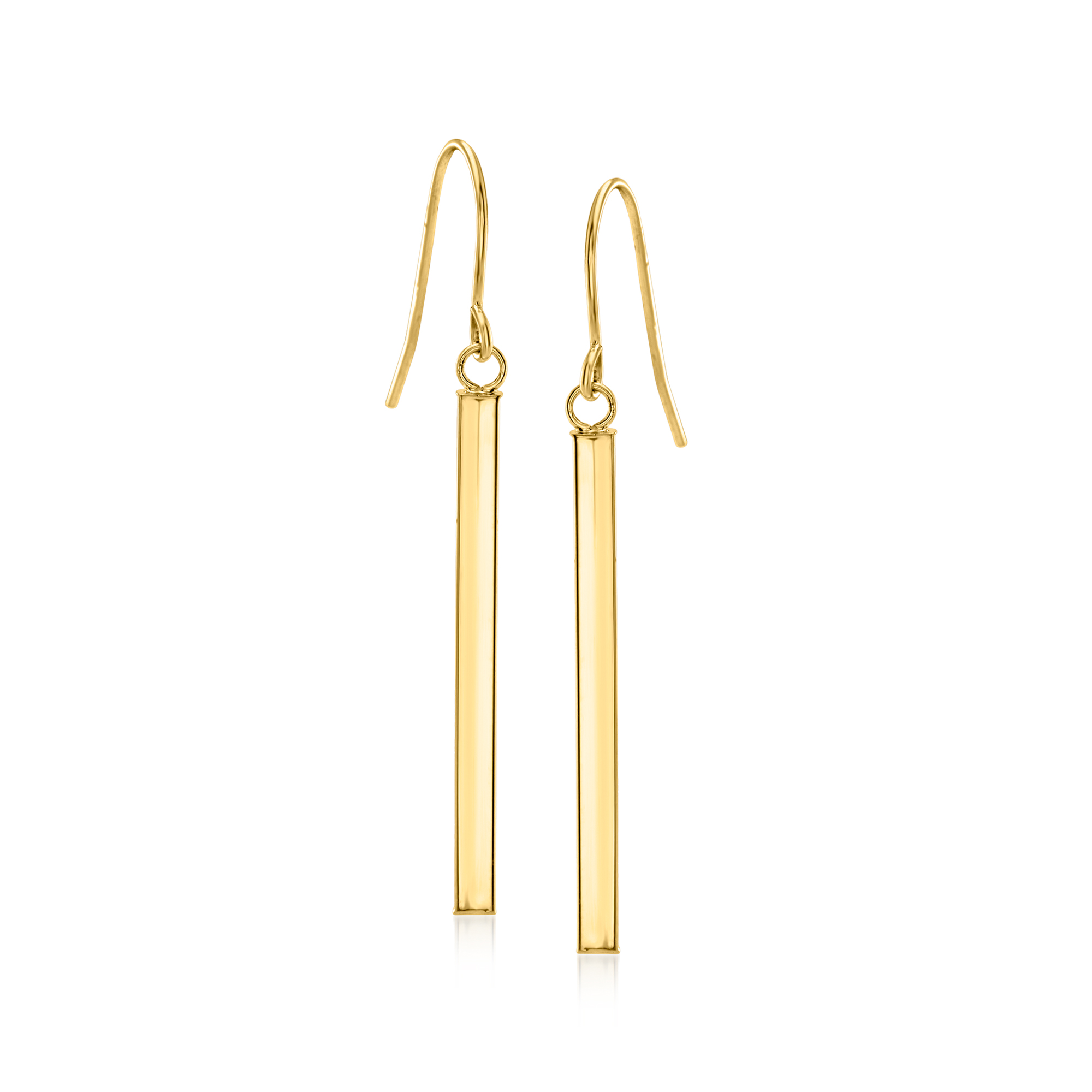 14kt Yellow Gold Linear Drop Earrings | Ross Simons