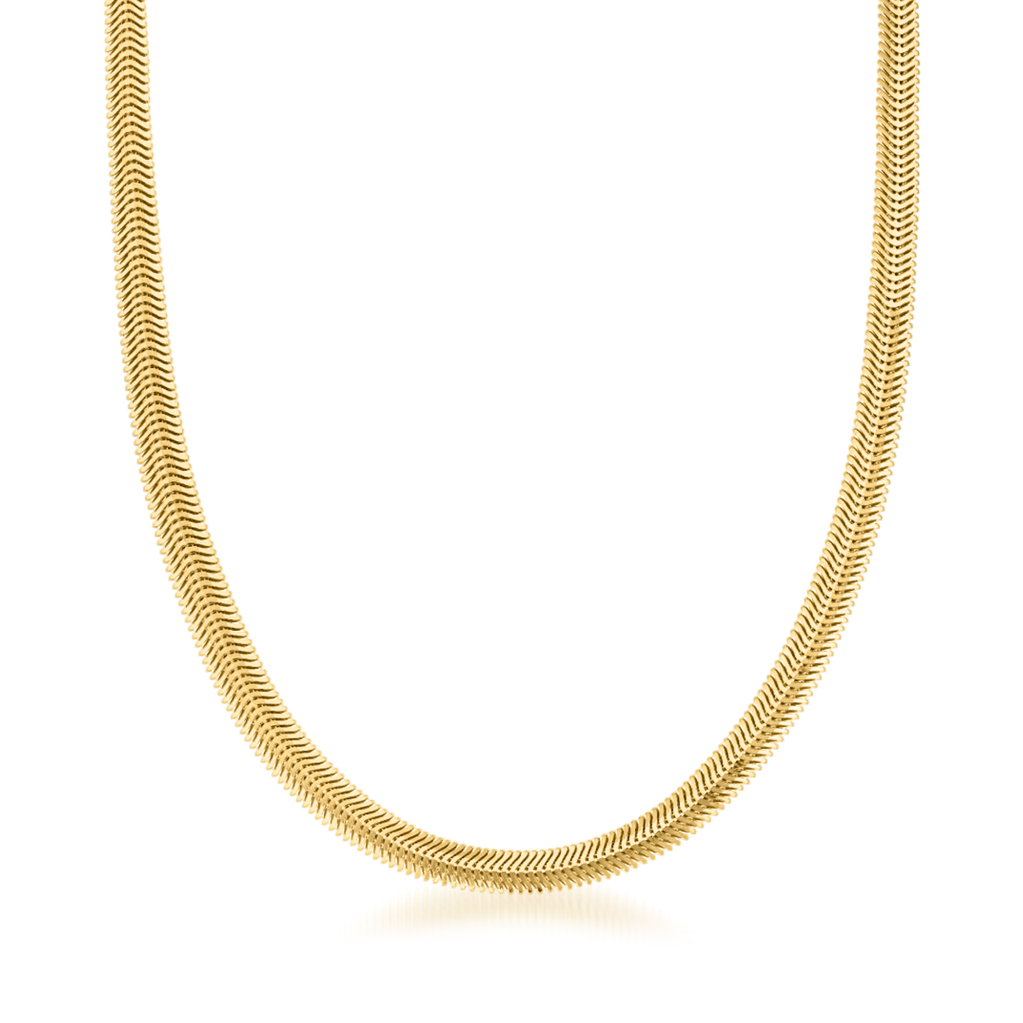 ★ROSEMONT★ 14K Necklace RS0801 14kt Yellow Gold Flat Snake-Chain Necklace