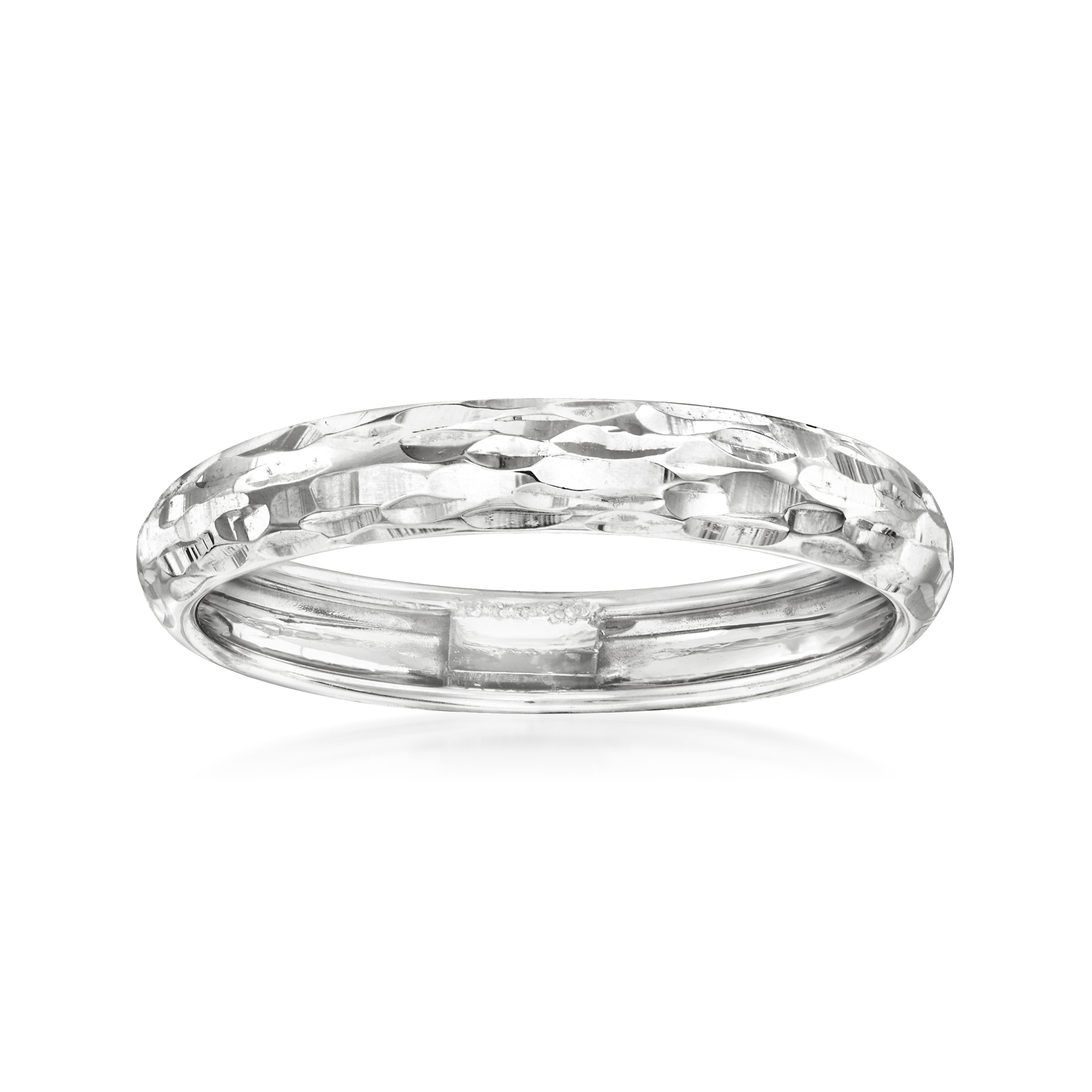 Italian 14kt White Gold Diamond-Cut Ring Ross Simons