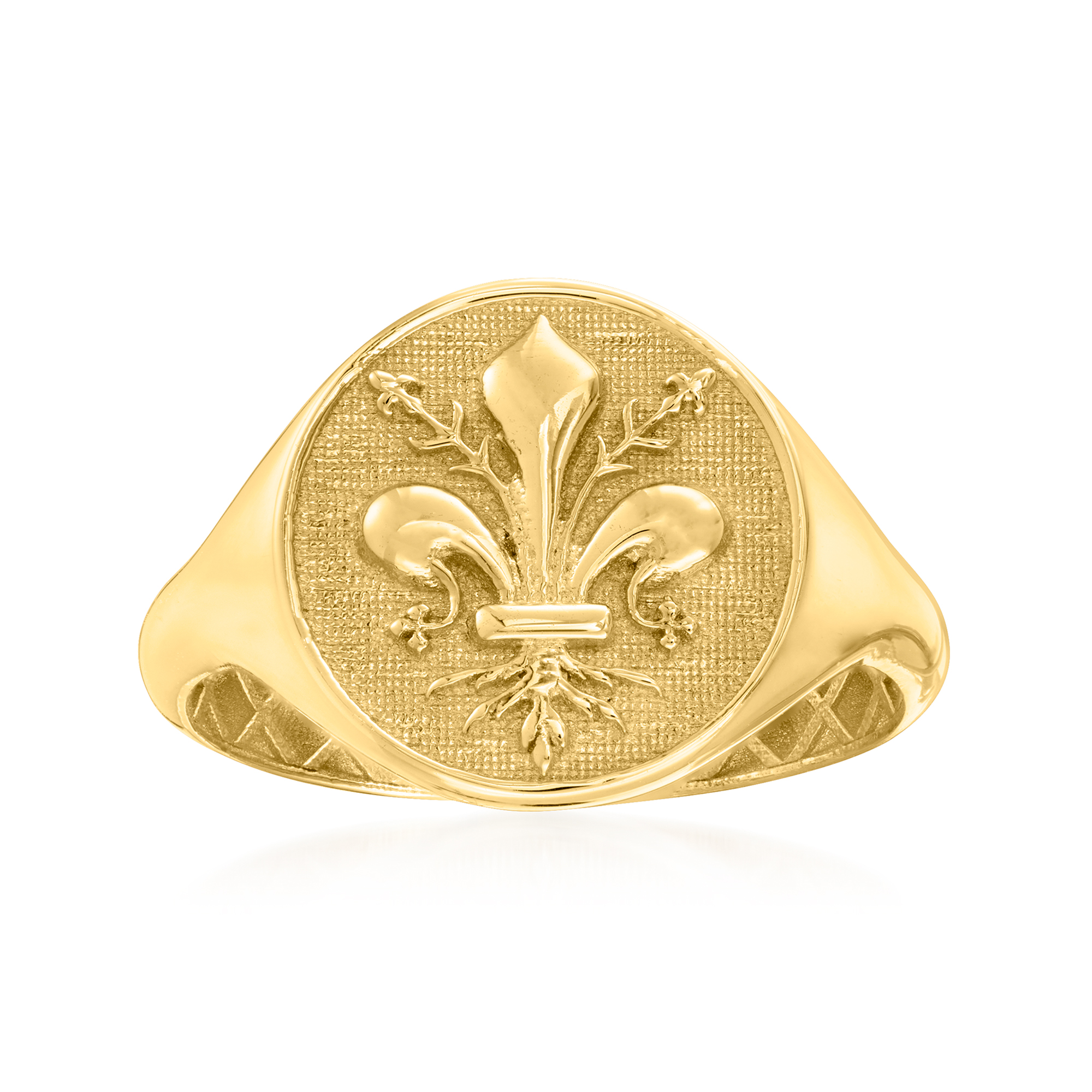 Italian 14kt Yellow Gold Fleur-De-Lis Signet Ring
