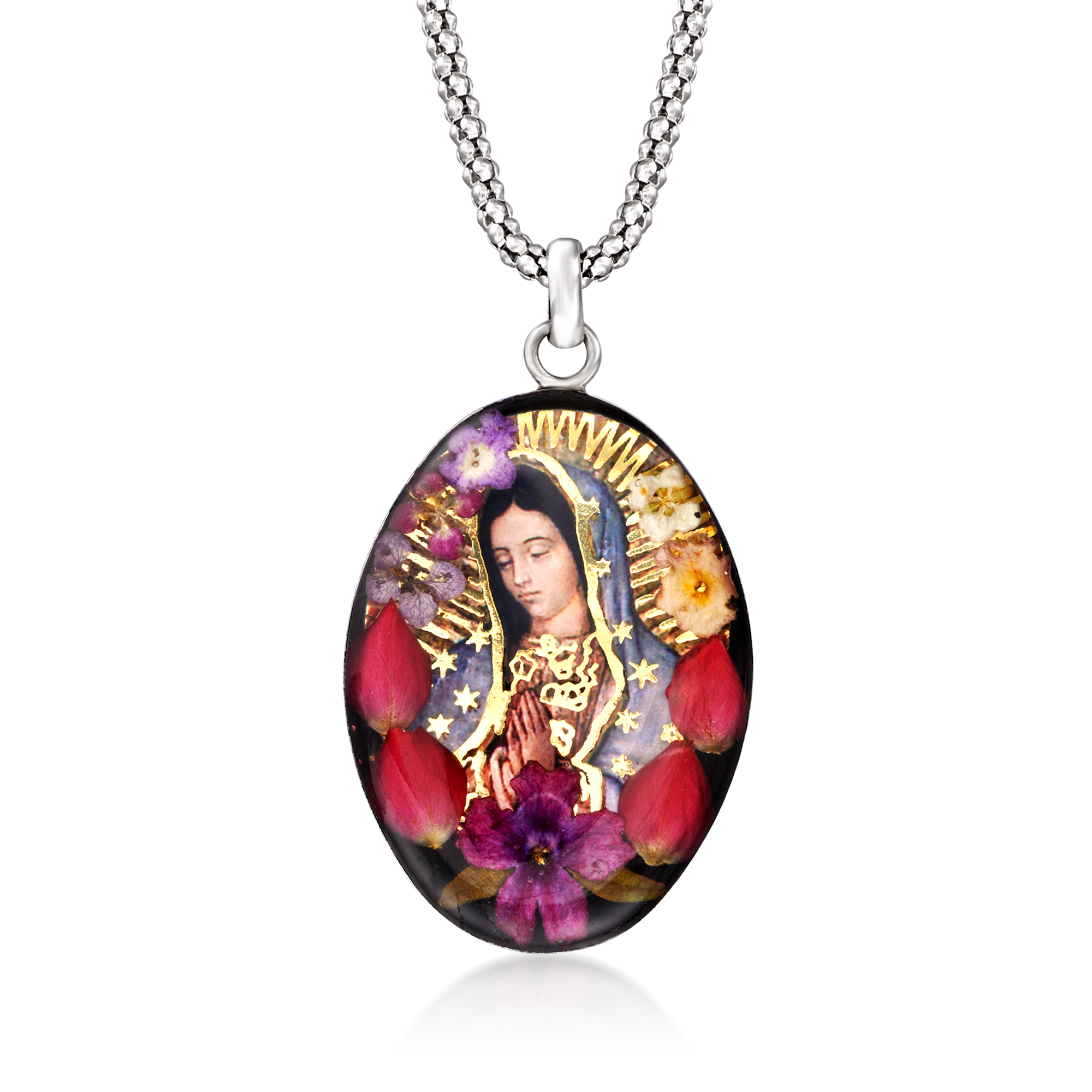 Sterling silver our lady of guadalupe pendant hotsell