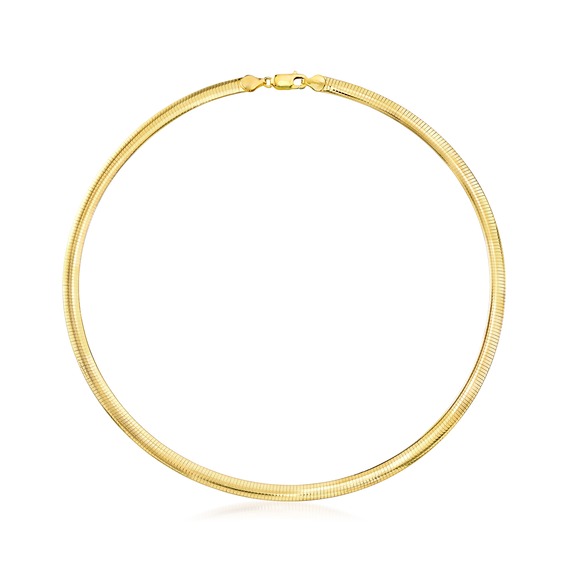 Italian 6mm 18kt Gold Over Sterling Omega Necklace