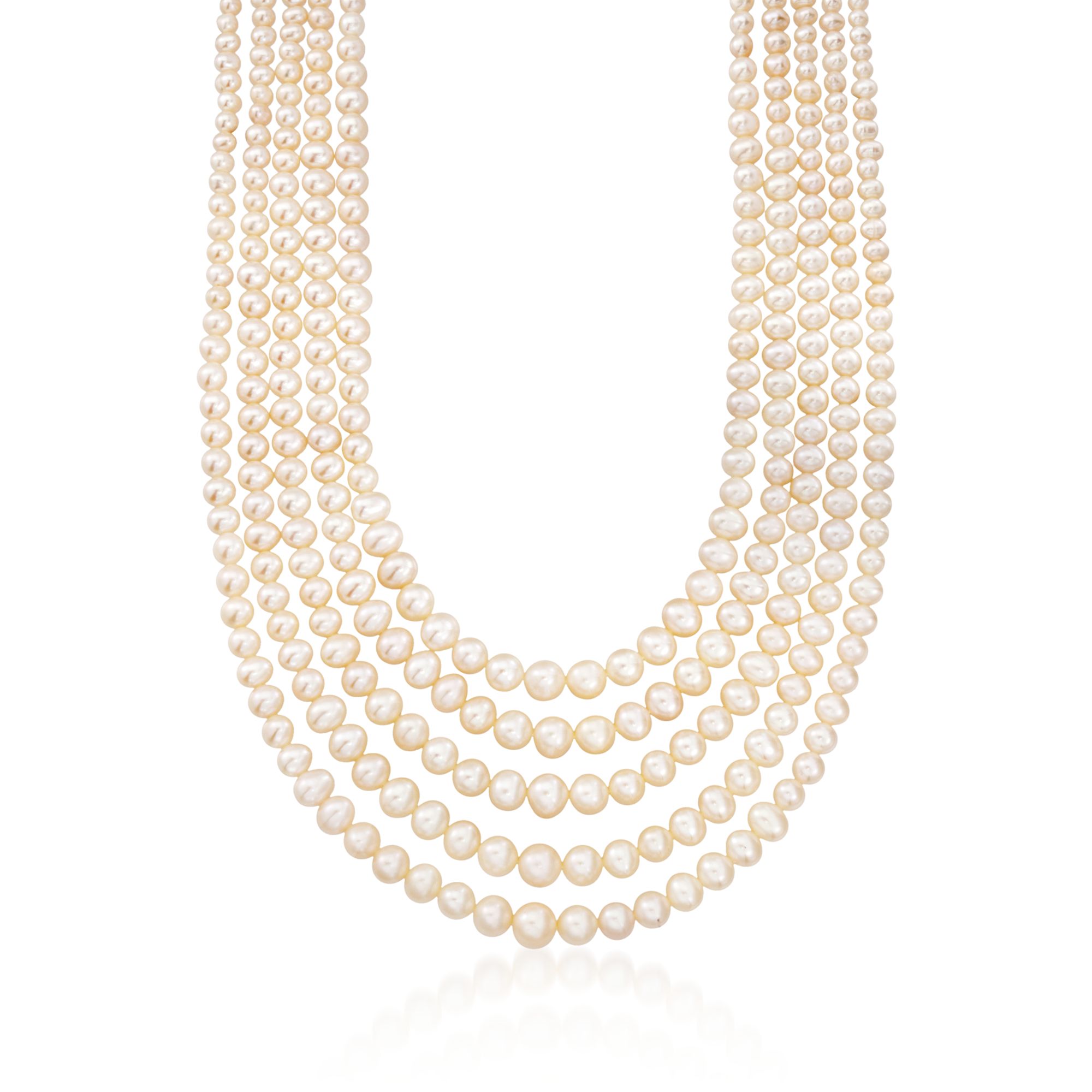 【ReinSein】Cross layered fresh water pearl ネックレス Cross layered freshwater pearl neckalce - P:ReinSein | 60