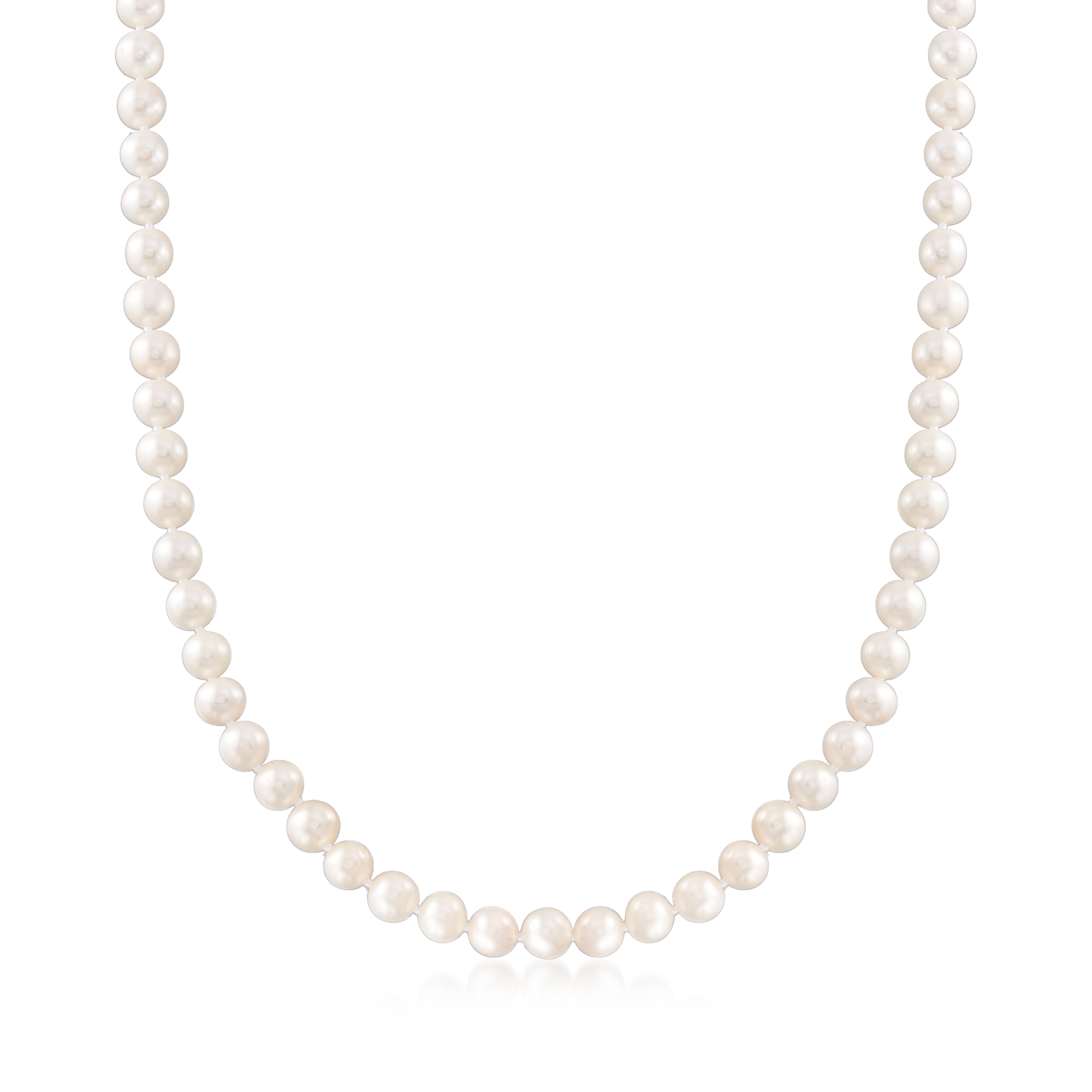 6-7mm Cultured Pearl Necklace with 14kt Yellow Gold