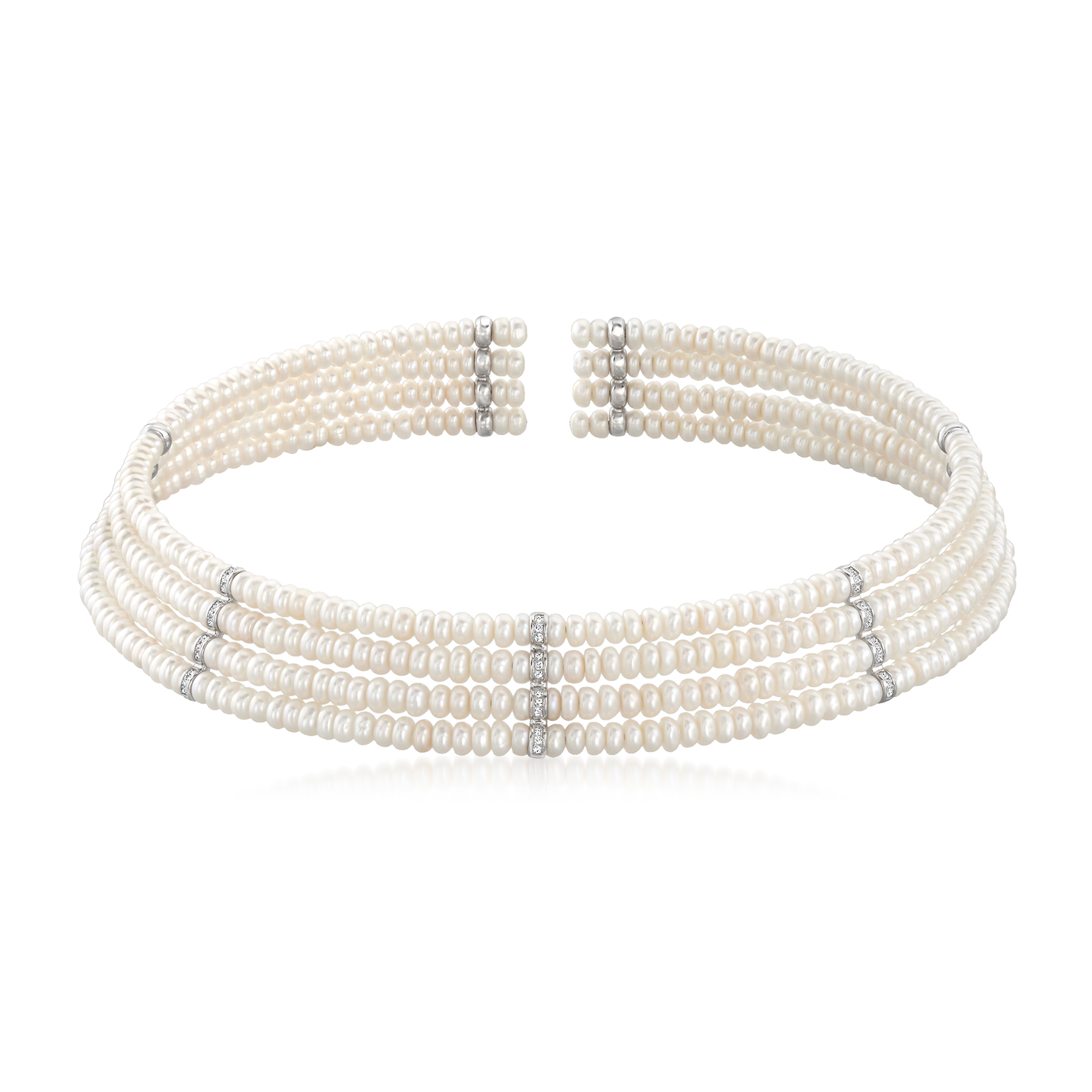 ★PEARLY MORE★ Grey Rose Pearl Choker Necklace 955244_mdl.jpg