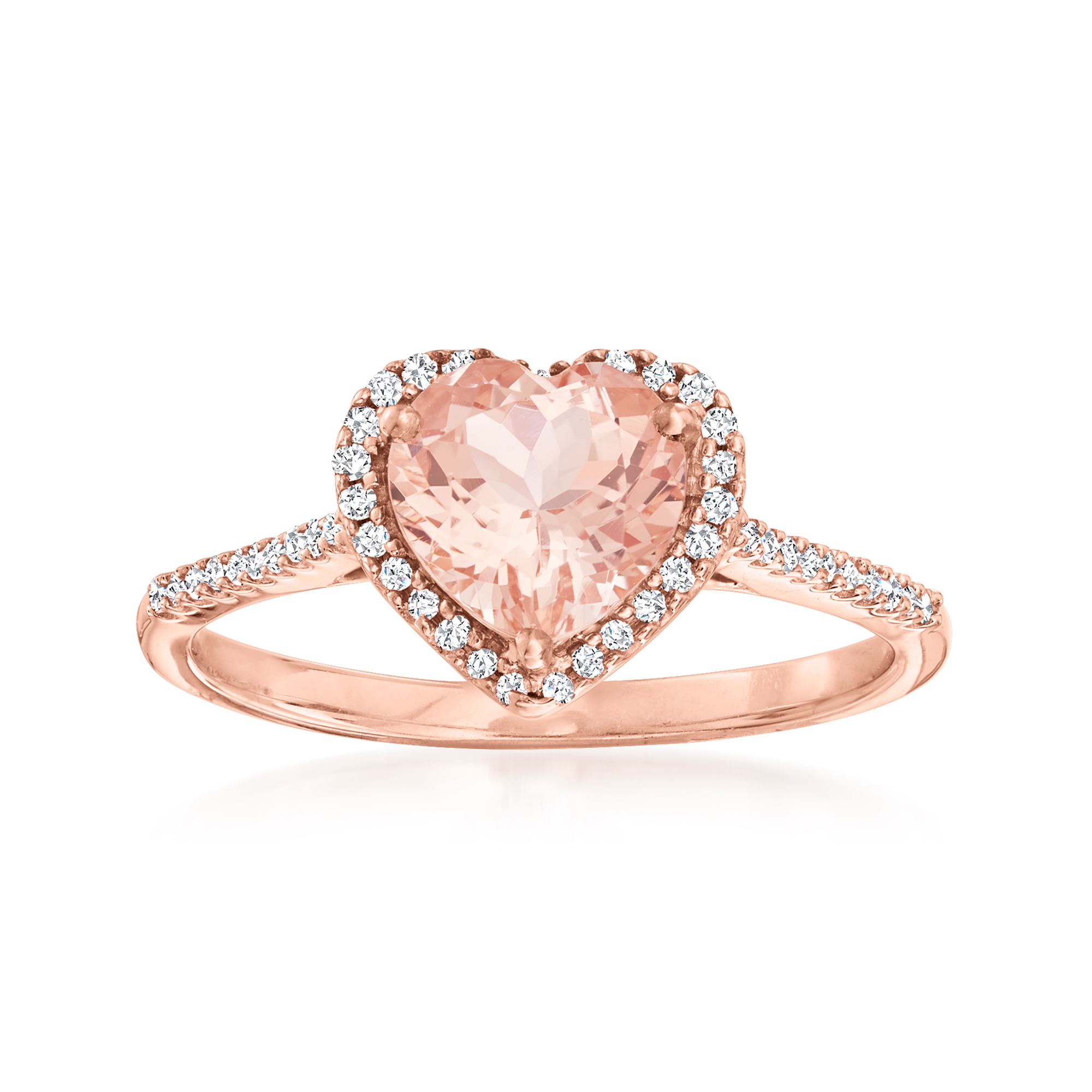 1.00 ct. t.w. Pink Morganite and .15 ct. t.w. Diamond Heart Ring