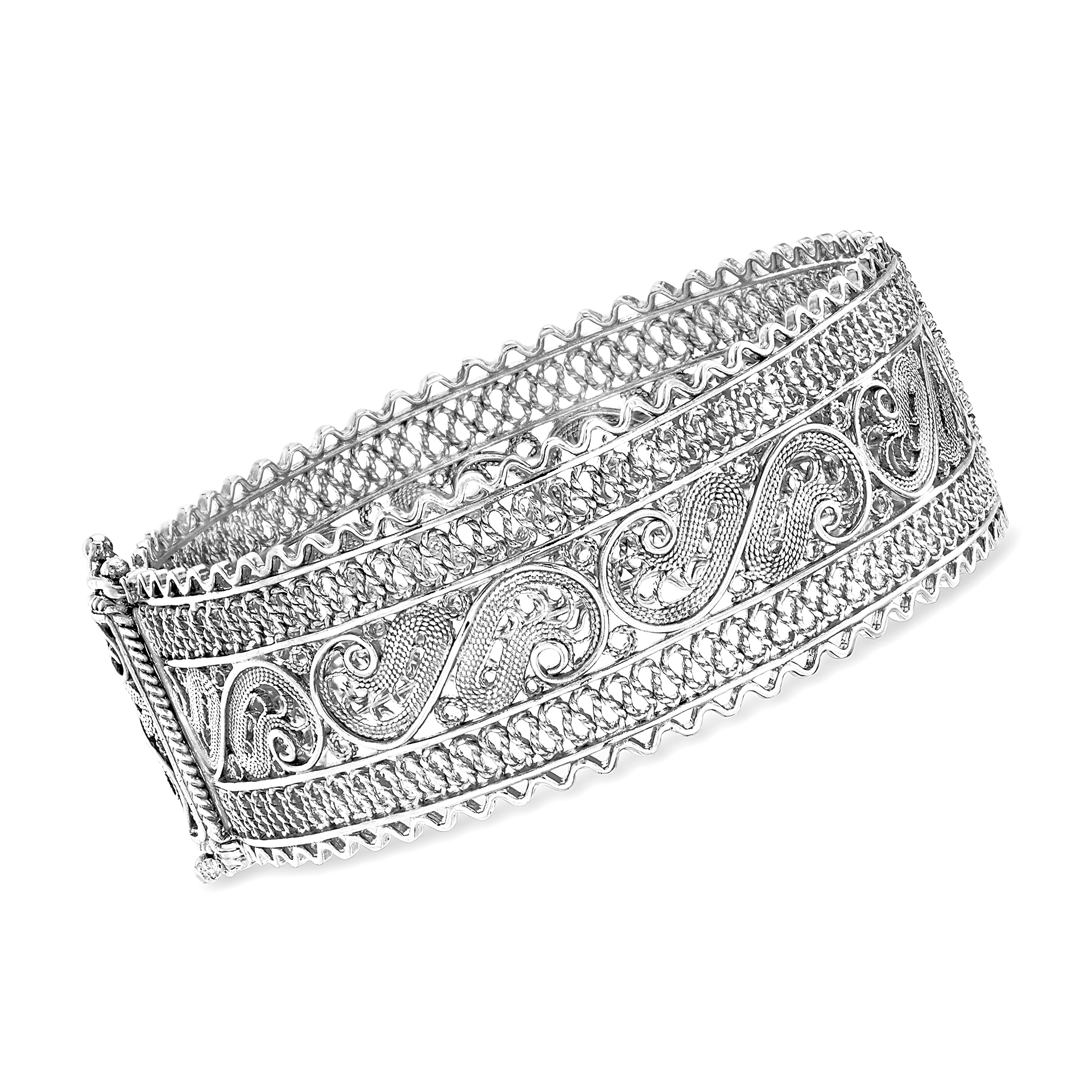 Sterling Silver Filigree Bangle Bracelet
