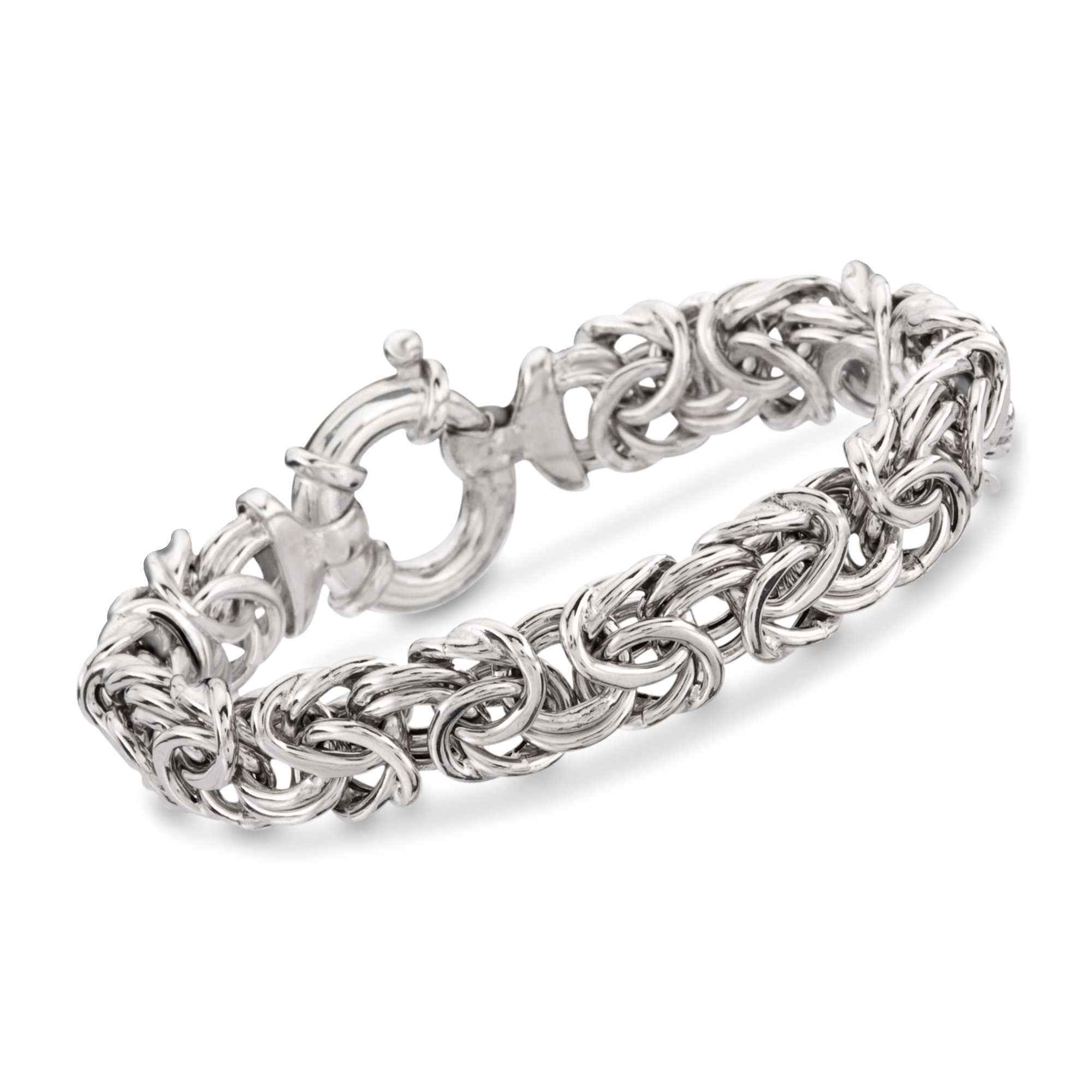 ブレスレット ROMANTINUER SN94 BRACELET Sterling Silver Byzantine Bracelet with Magnetic Clasp
