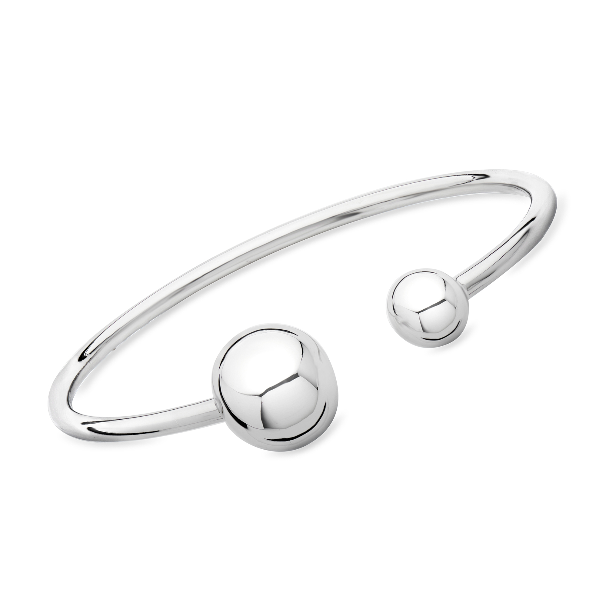 Sterling Silver Double-Ball Cuff Bracelet | Ross Simons