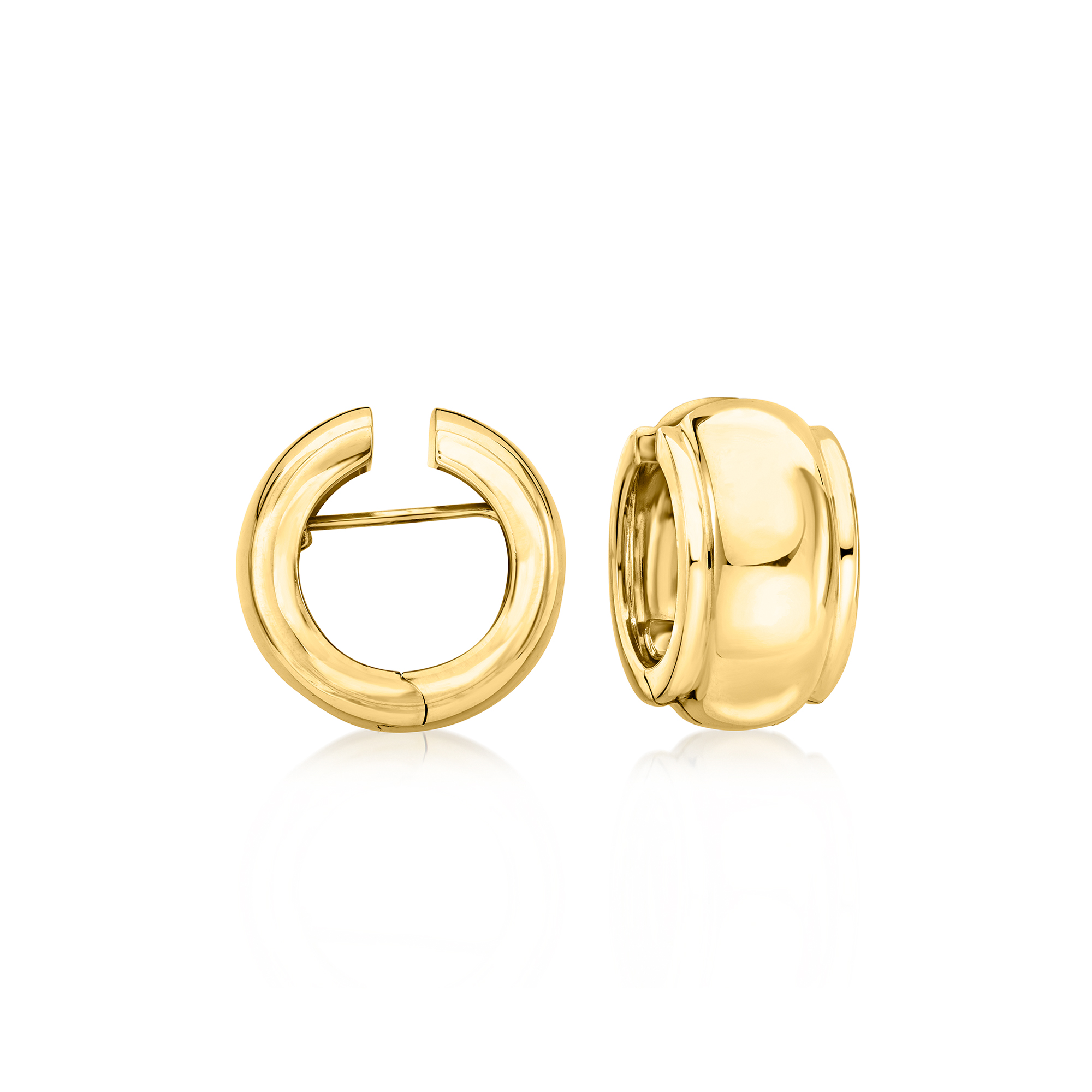 C. 1980 Vintage Tiffany Jewelry 18kt Yellow Gold Hoop Earrings