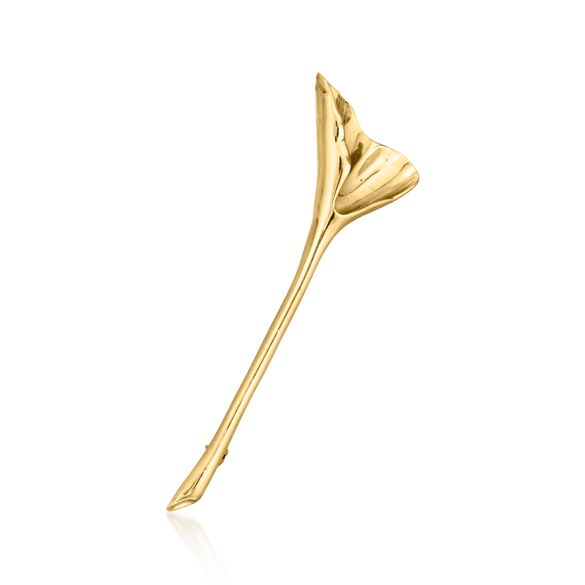 C. 1980 Vintage Tiffany Jewelry 18kt Yellow Gold Ginkgo Leaf Pin