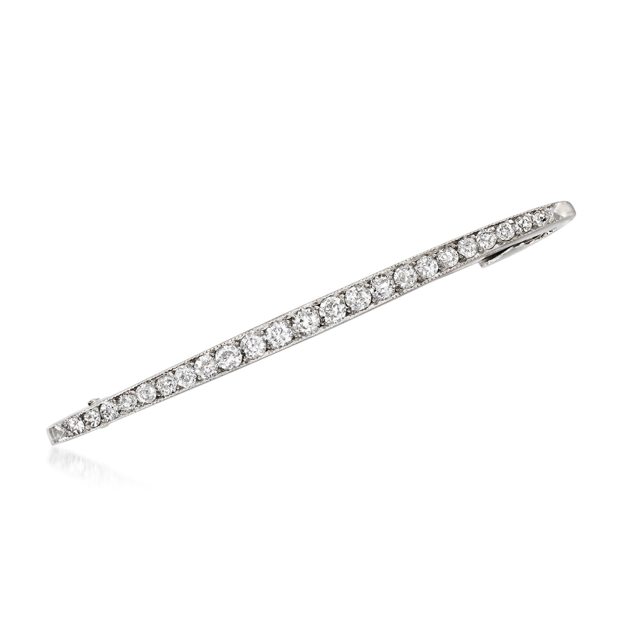 C. 1930 Vintage Cartier .75 ct. t.w. Diamond Bar Pin in Platinum