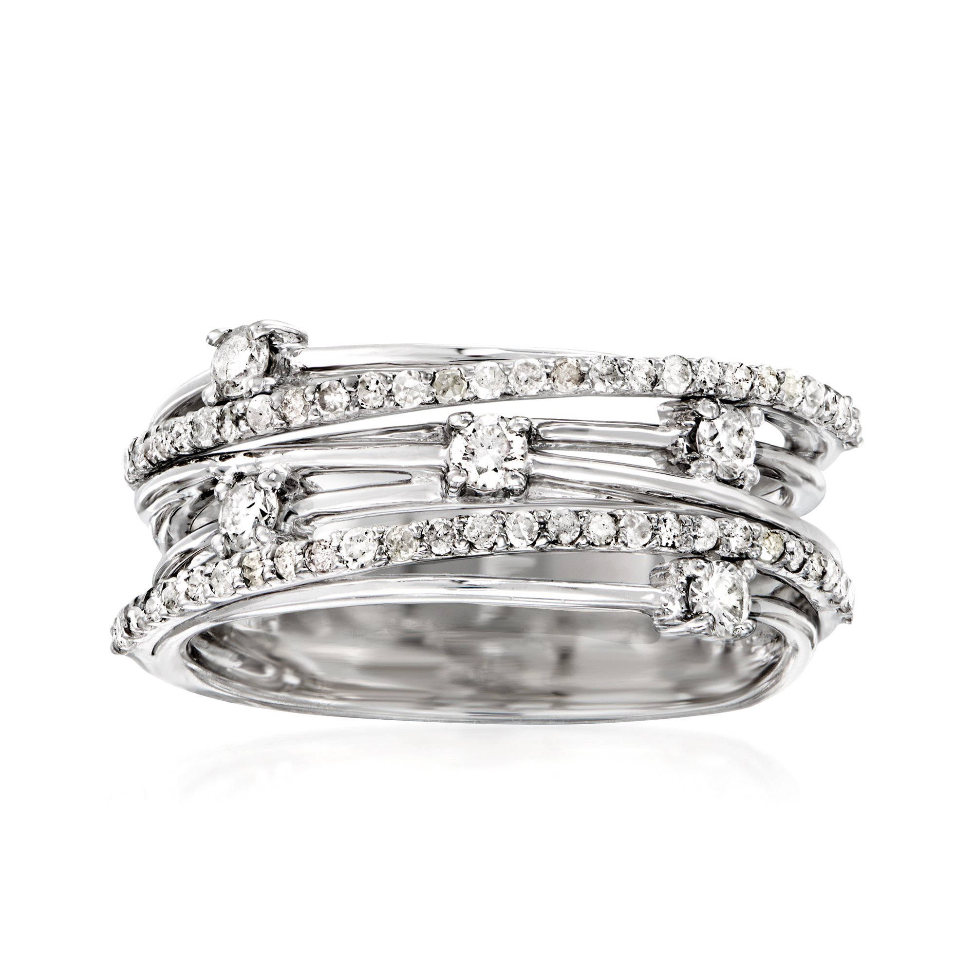 Ross-Simons Diamond Highway Station Ring in Sterling