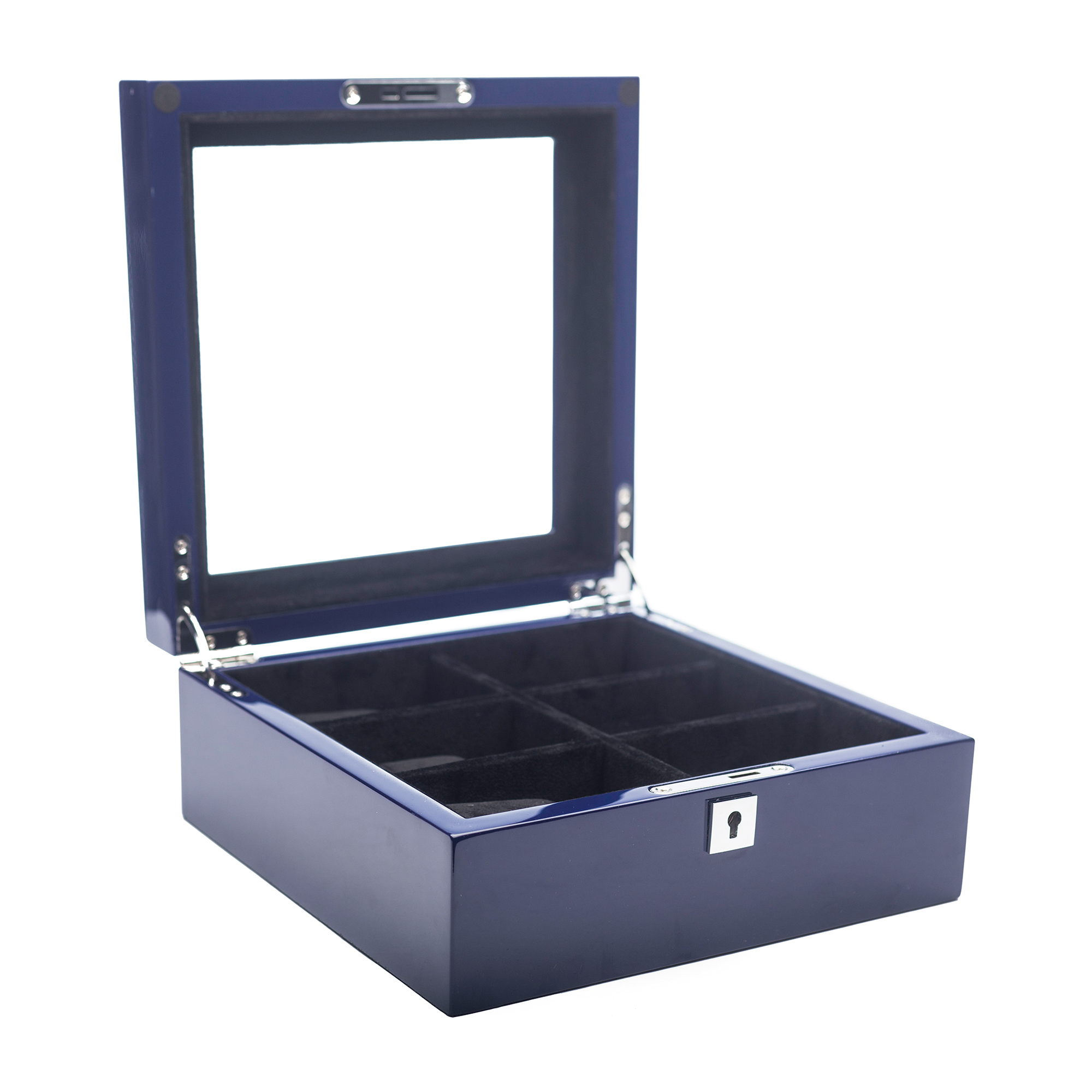 Brouk Co 6 Slot Blue Wooden Watch Box 150$