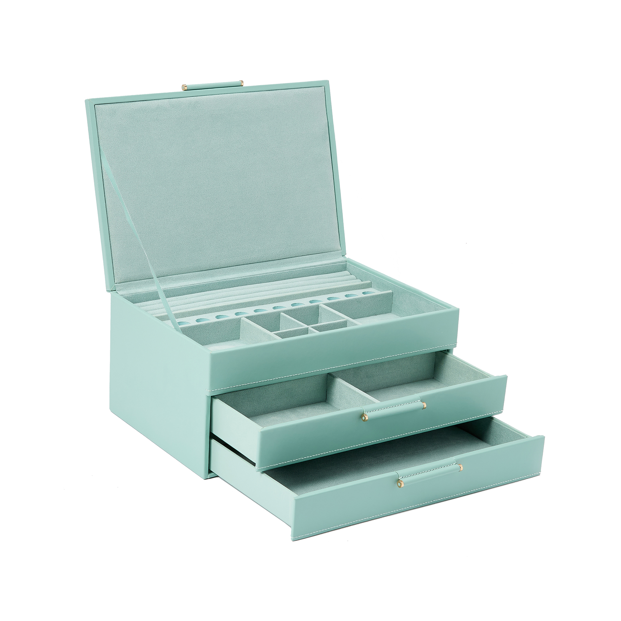 WOLF Sophia Jade Leather Jewelry Box 355$