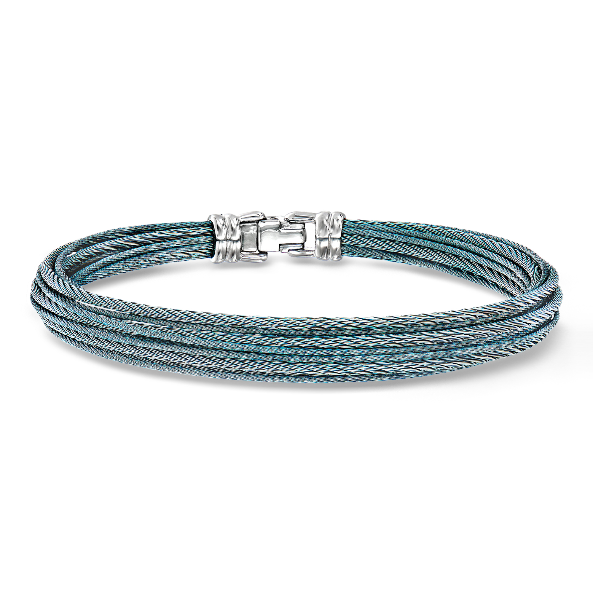 ALOR Caribbean Blue Stainless Steel Multi-Strand Cable Bracelet 429$
