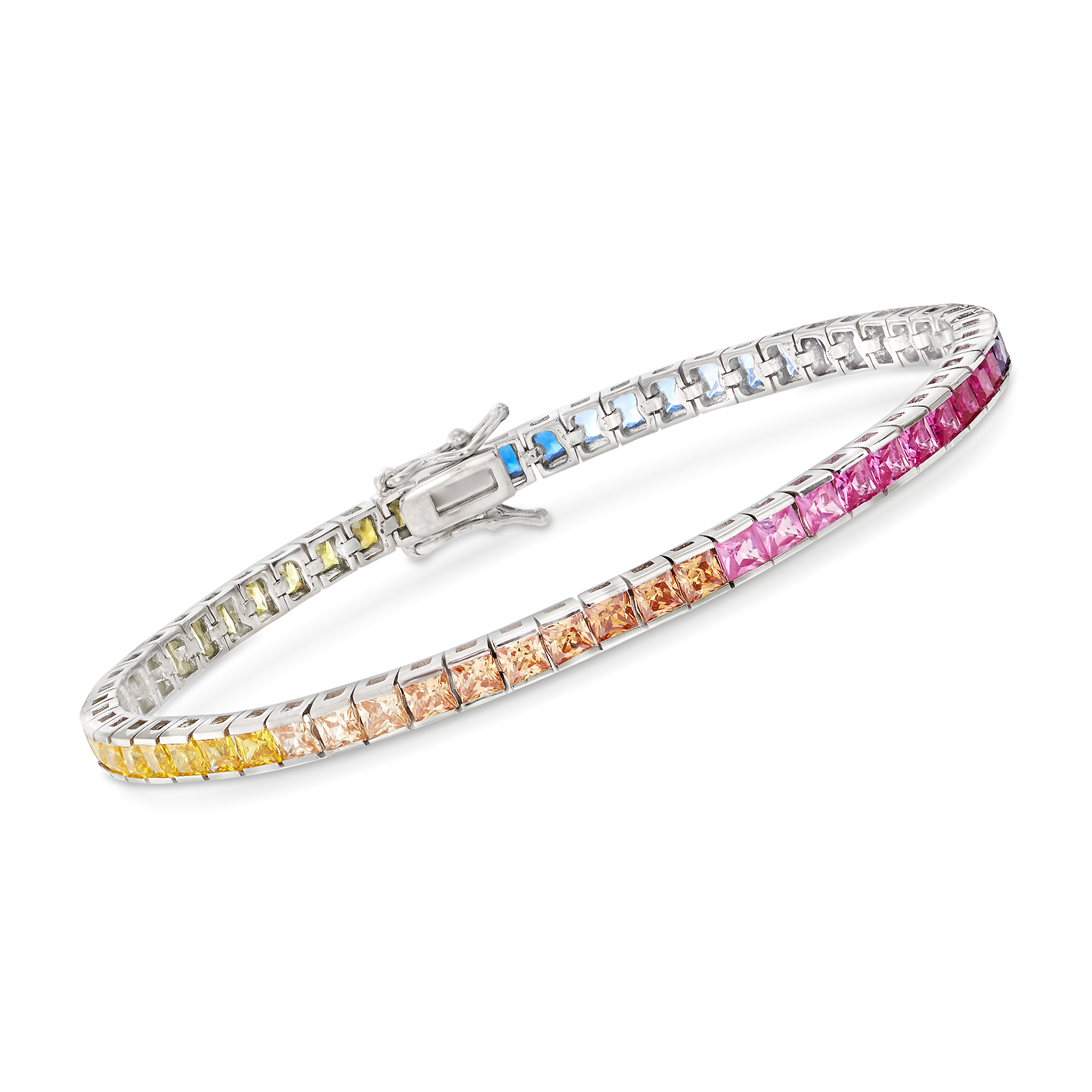 8.70 ct. t.w. Simulated Multicolored Sapphire Tennis Bracelet in