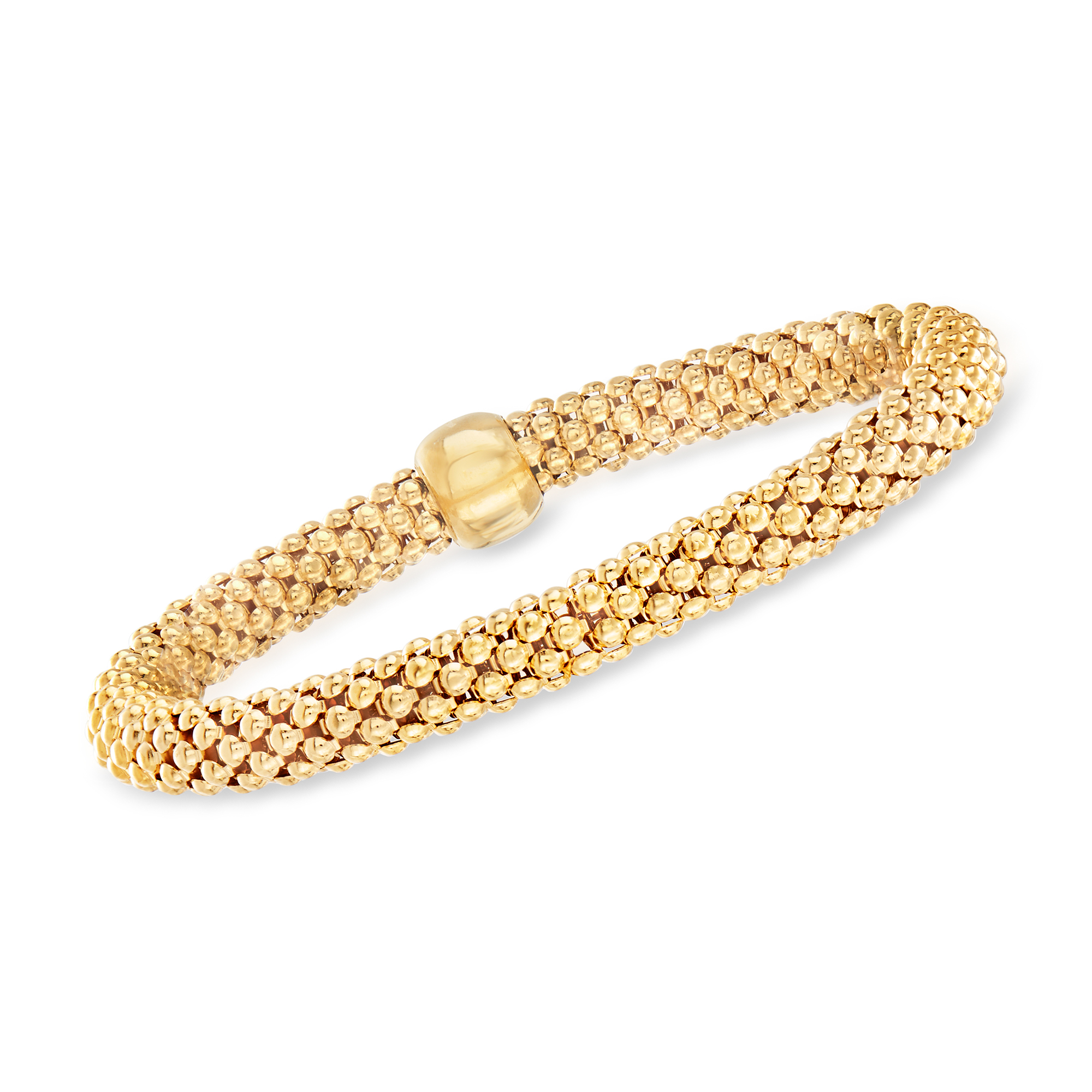 Italian 18kt Gold Over Sterling Popcorn-Link Bracelet | Ross Simons